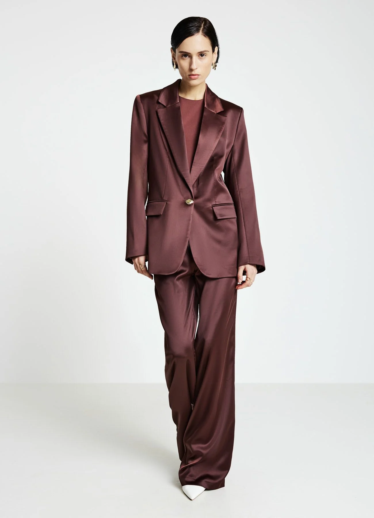 Giacca monopetto in simil satin - Image 3