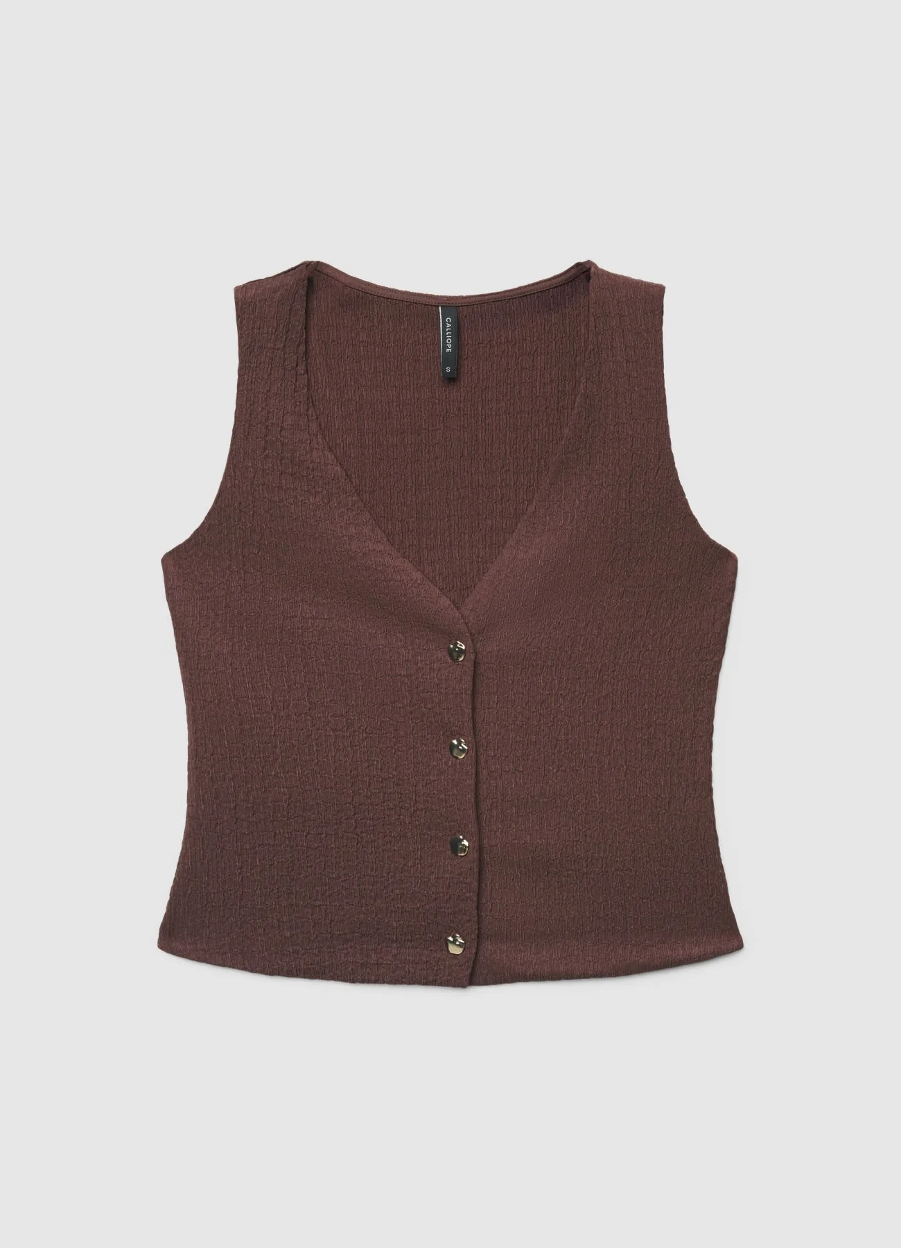 Gilet con scollo a V e bottoni - Image 4