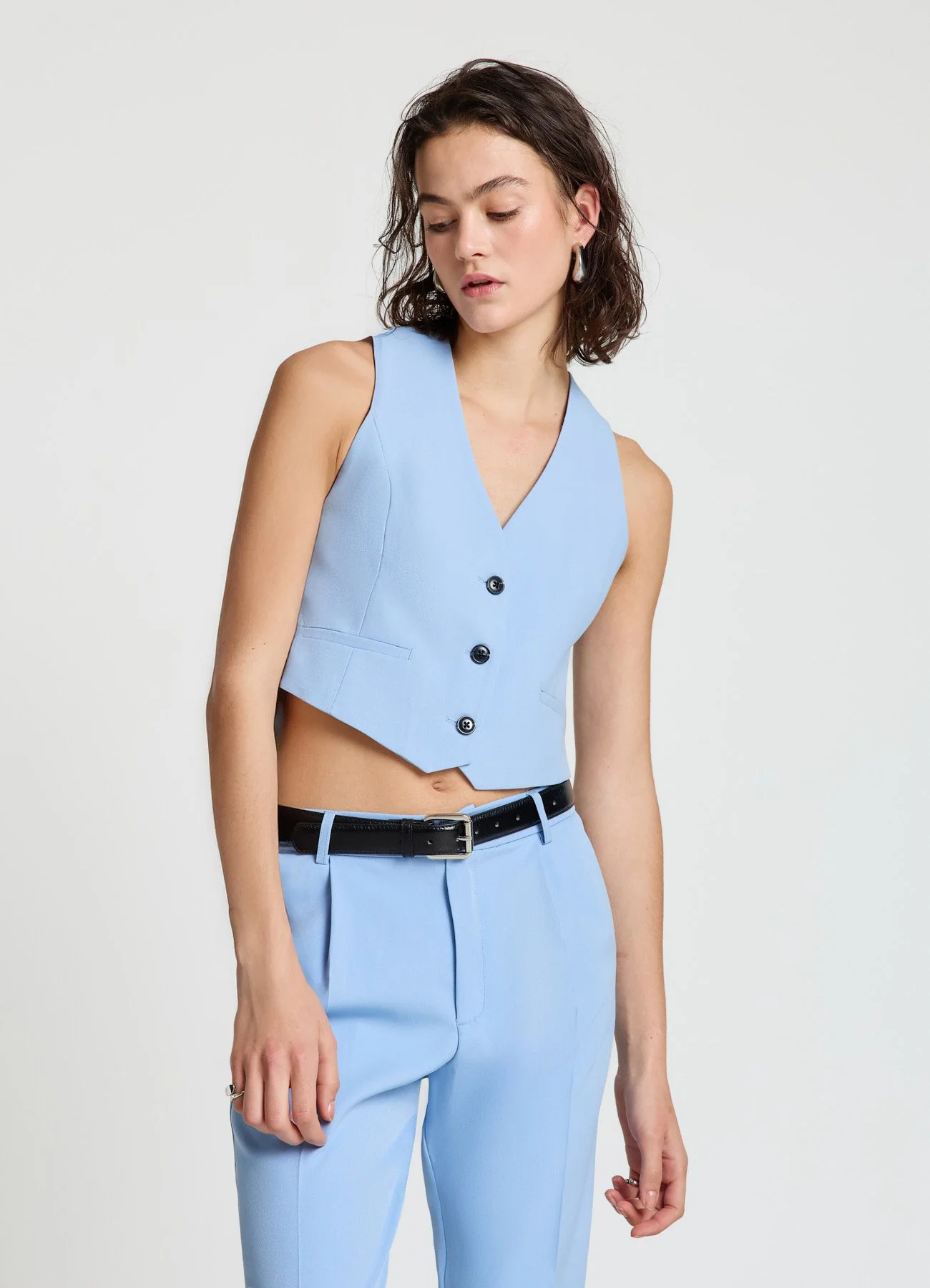 Gilet corto con bottoni - Image 7