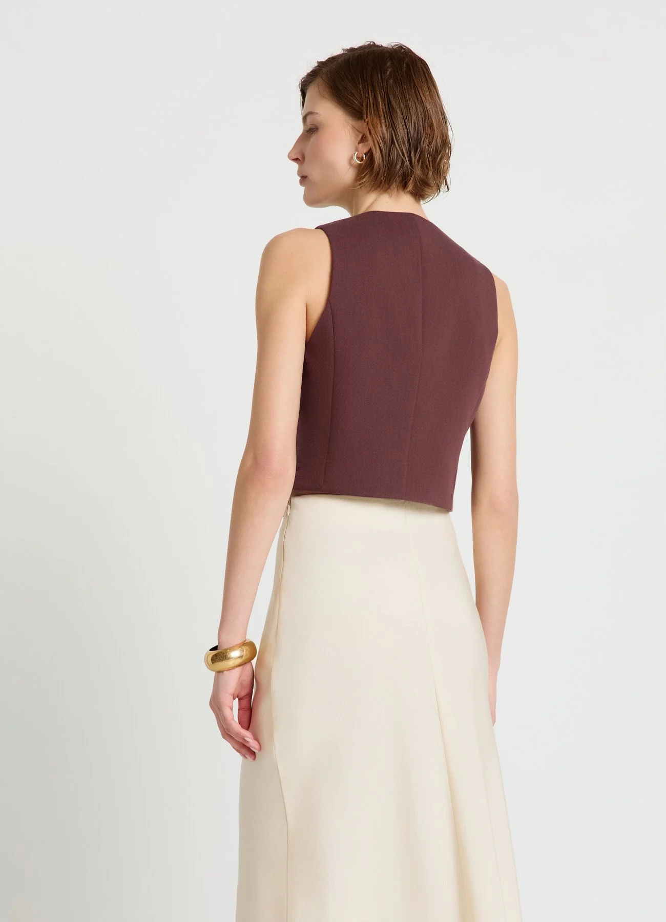 Gilet corto con bottoni