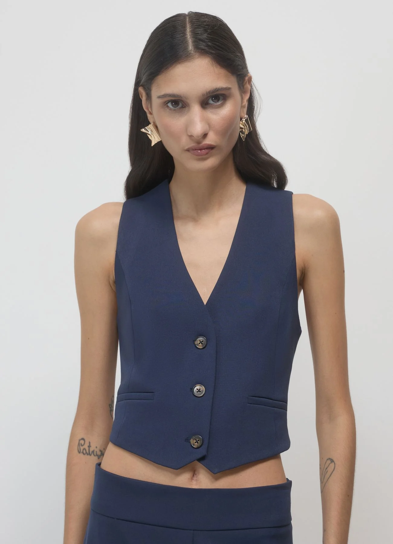 Gilet crop tinta unita - Image 2