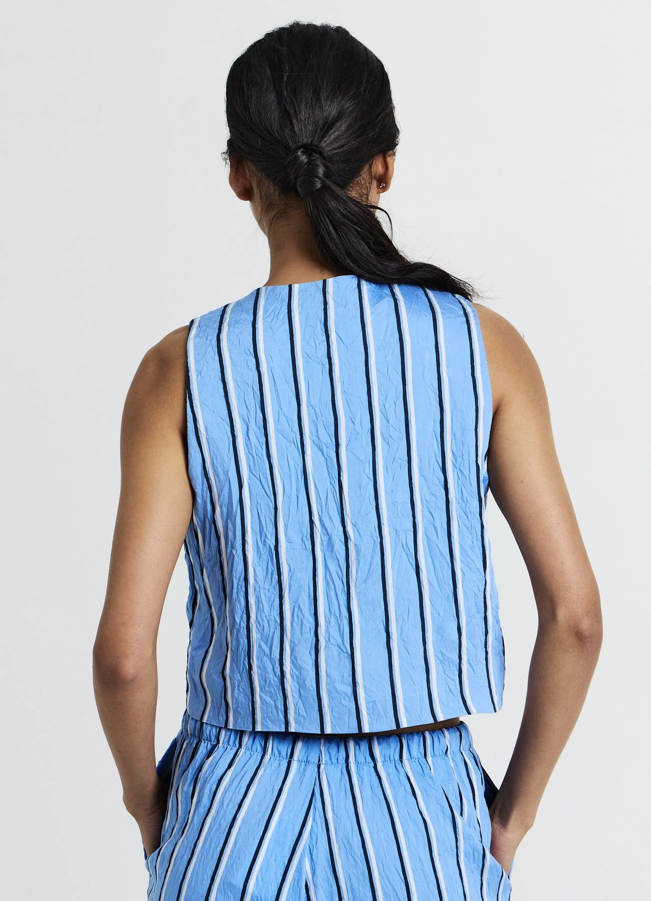 Gilet effetto stropicciato a righe - Image 3