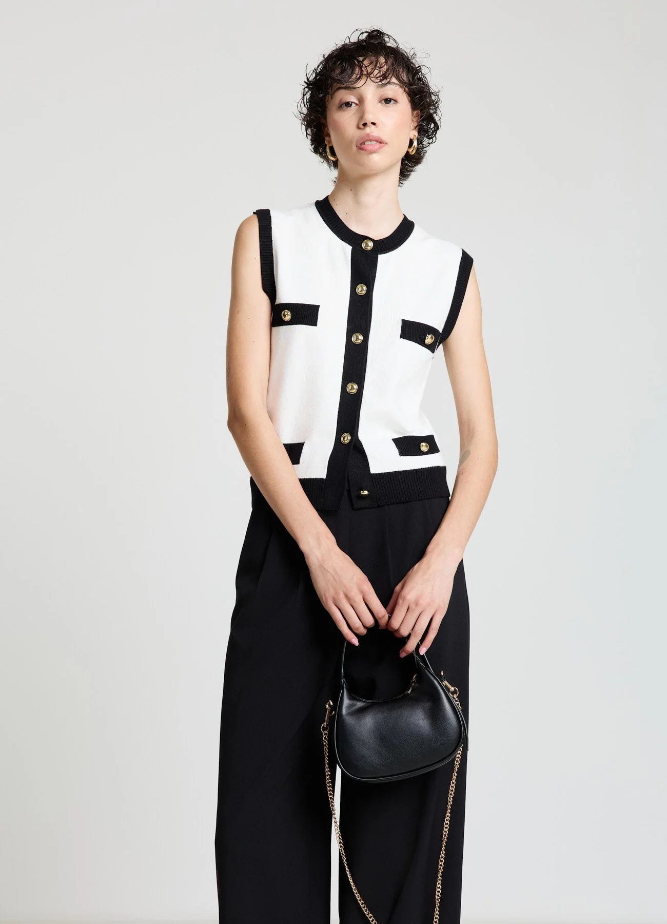 Gilet in maglia profili contrasto - Image 2