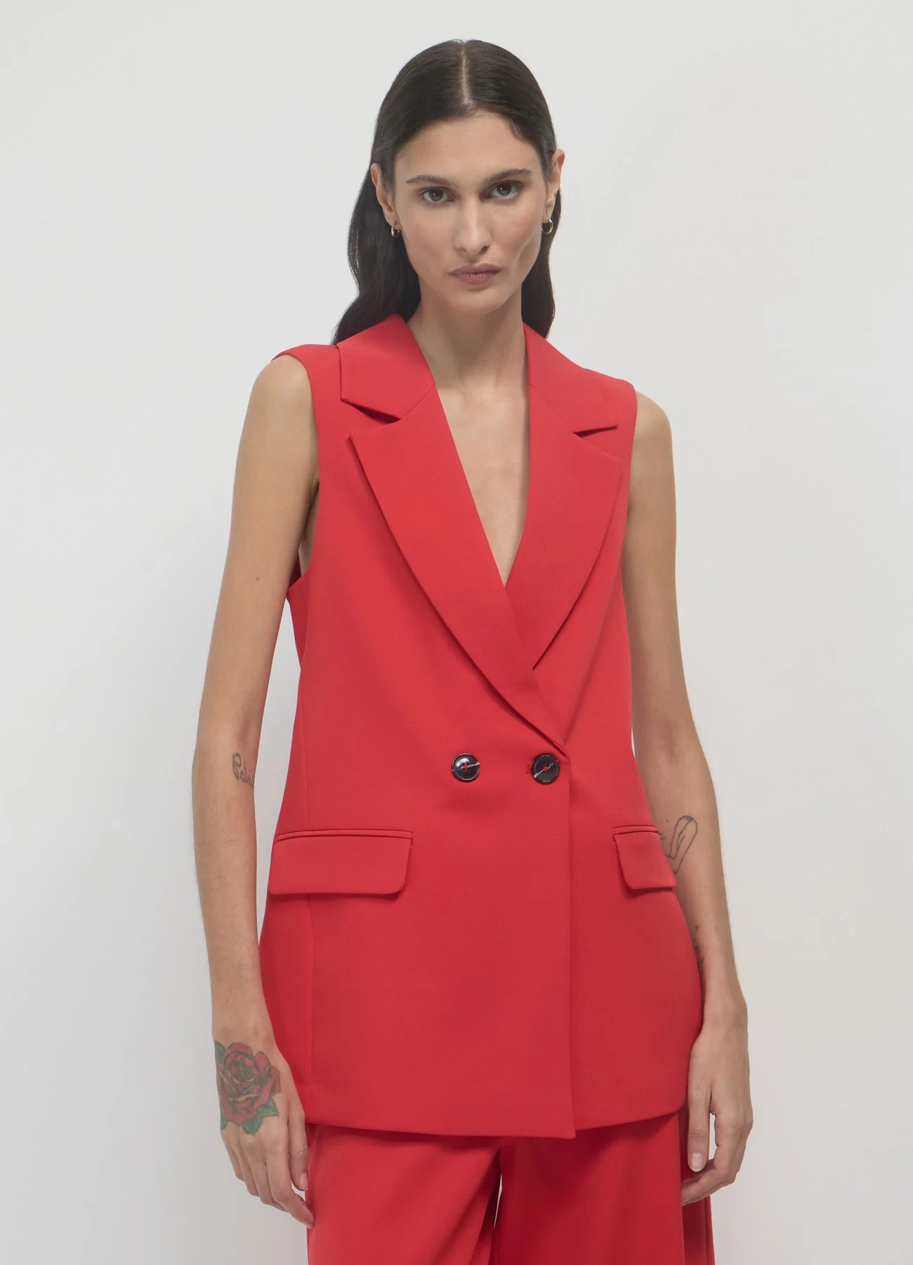 Gilet lungo doppiopetto