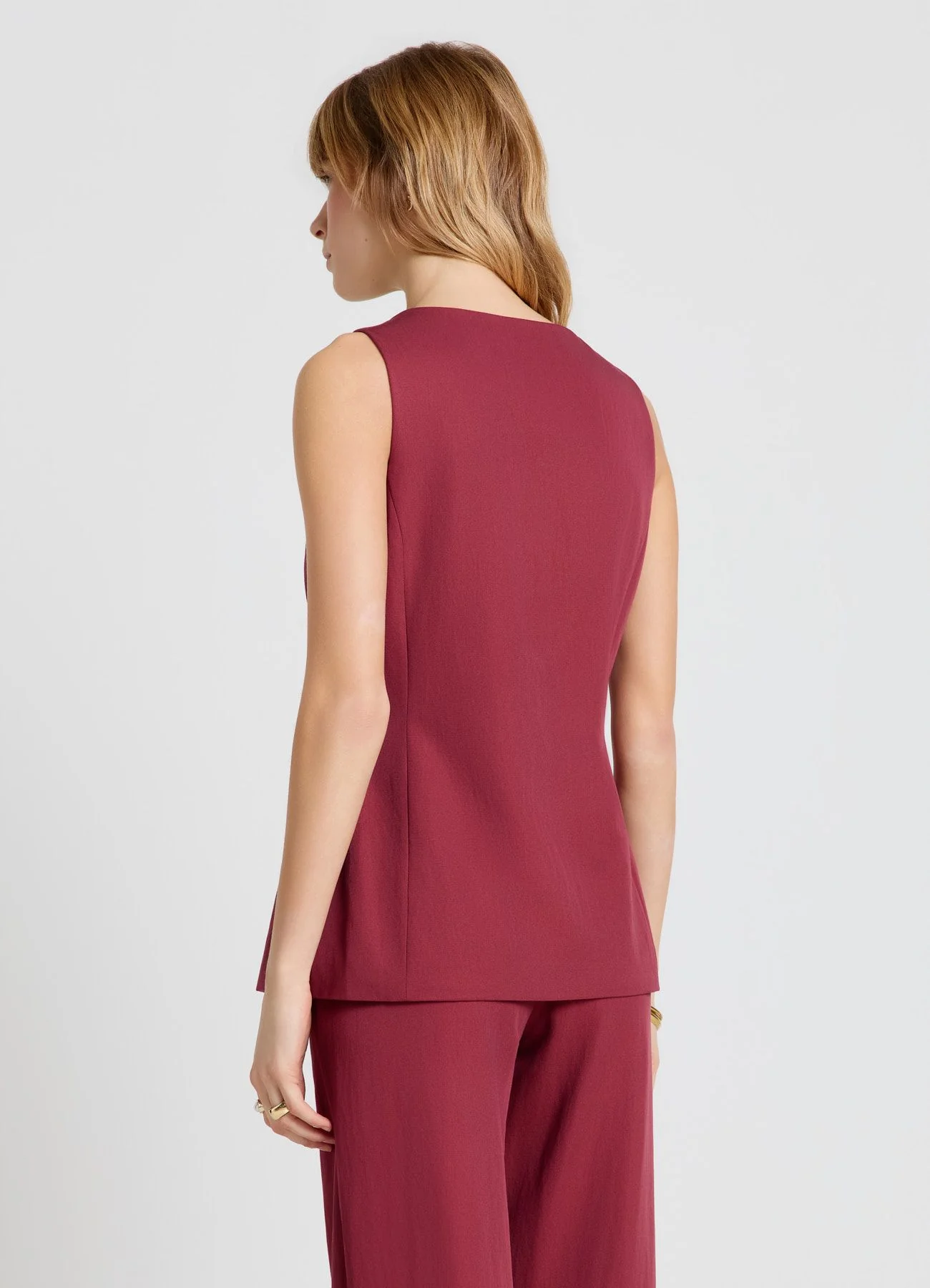 Gilet lungo svasato con bottoni - Image 3