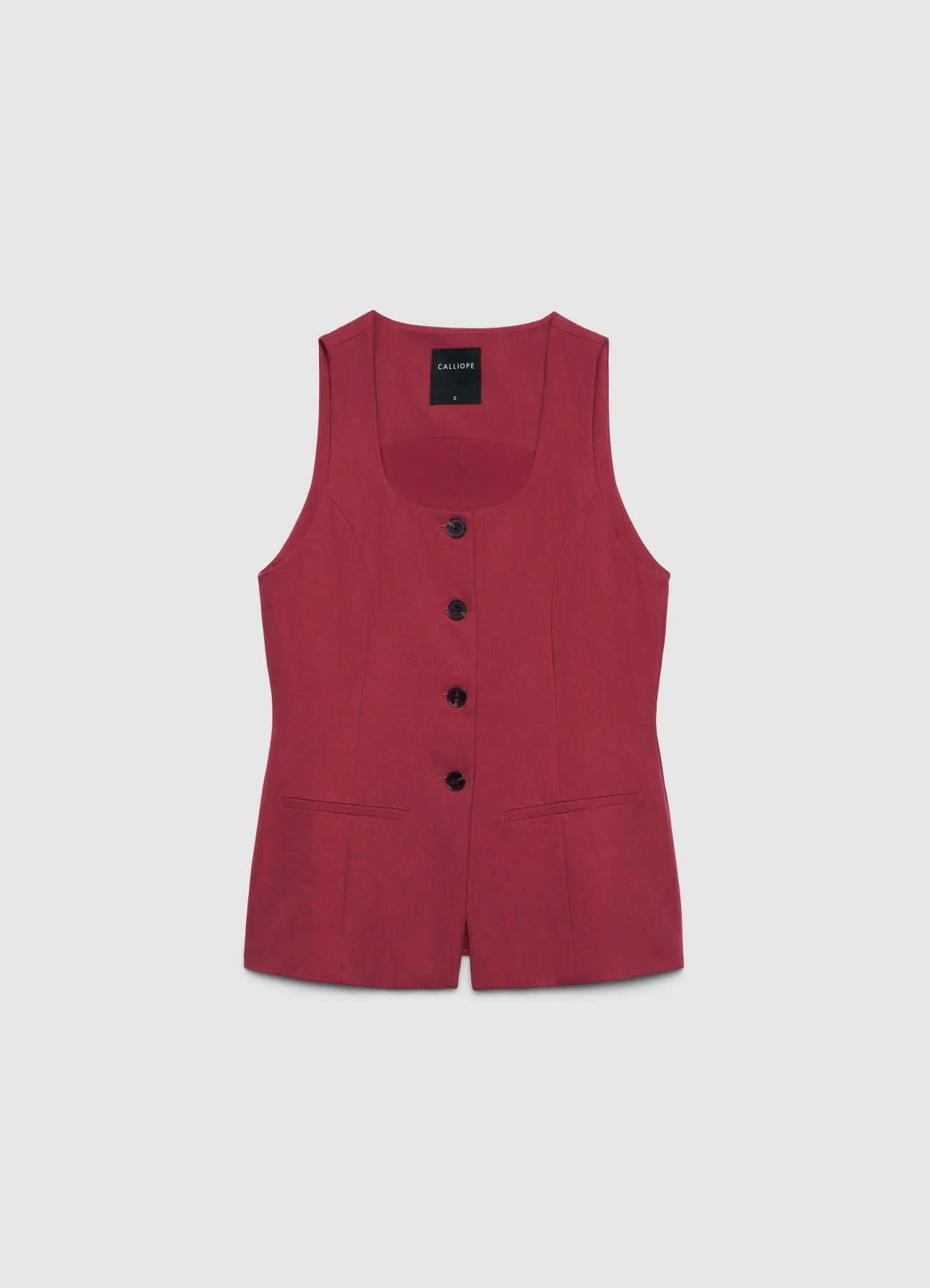 Gilet lungo svasato con bottoni - Image 4