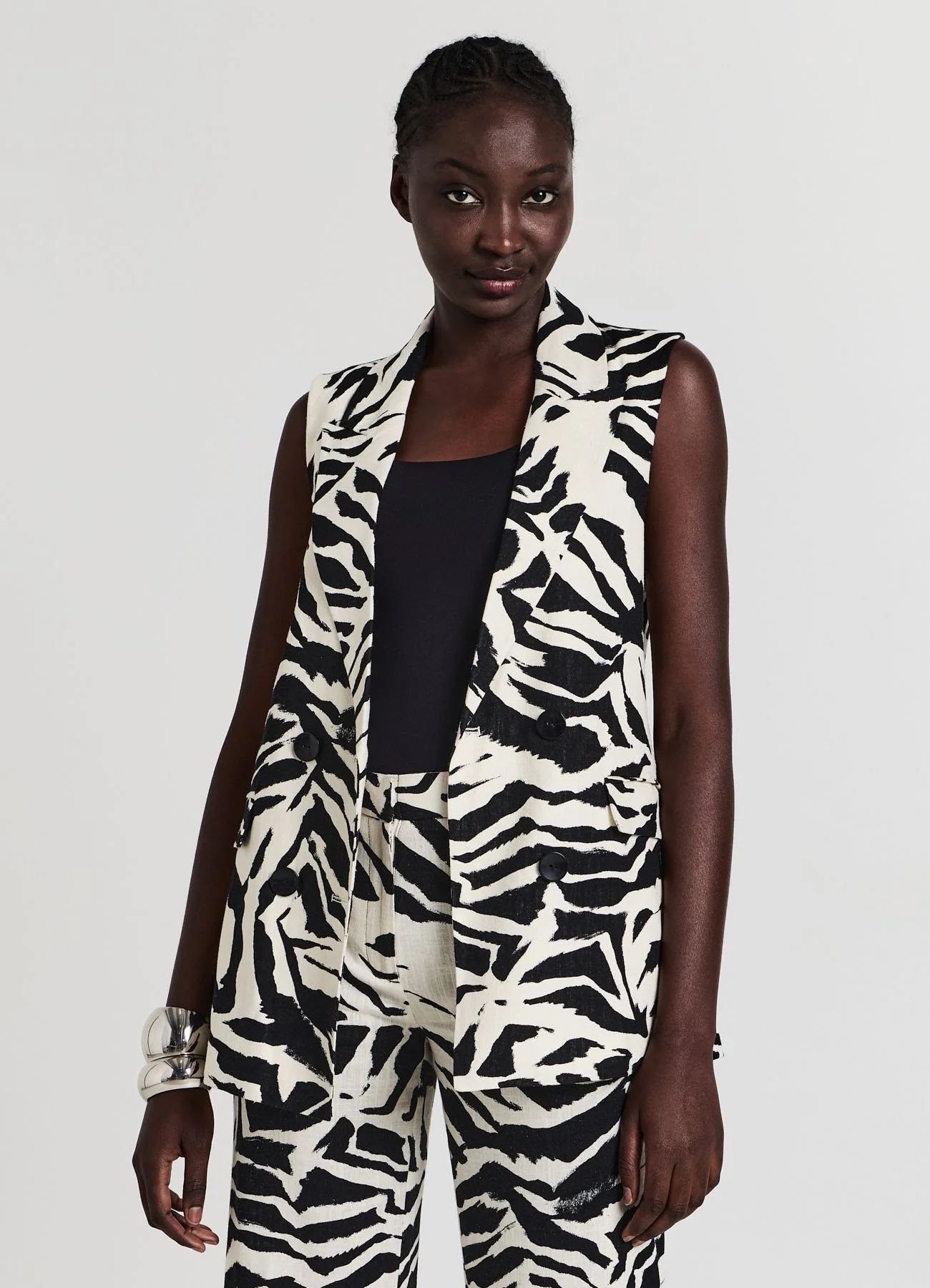 Gilet lungo zebrato - Image 2