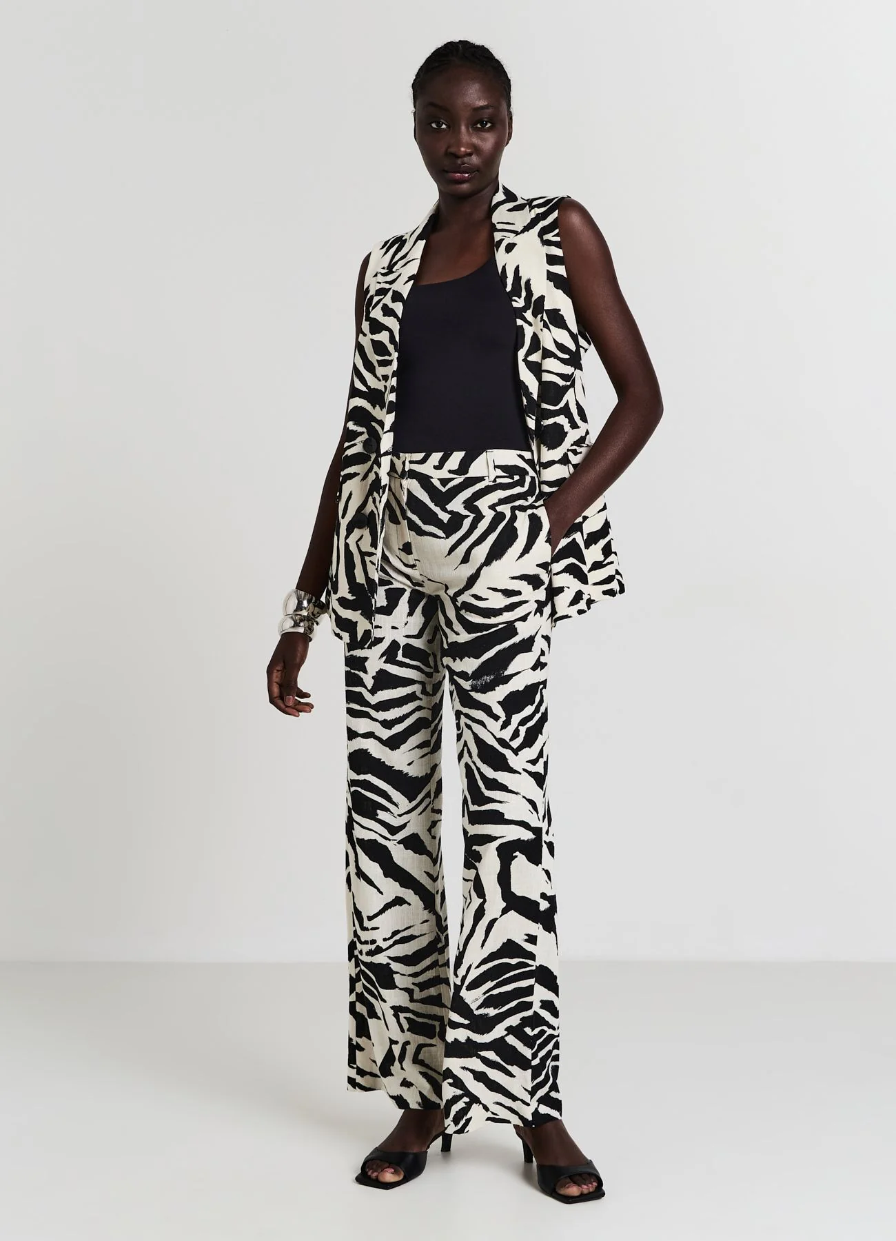 Gilet lungo zebrato - Image 3