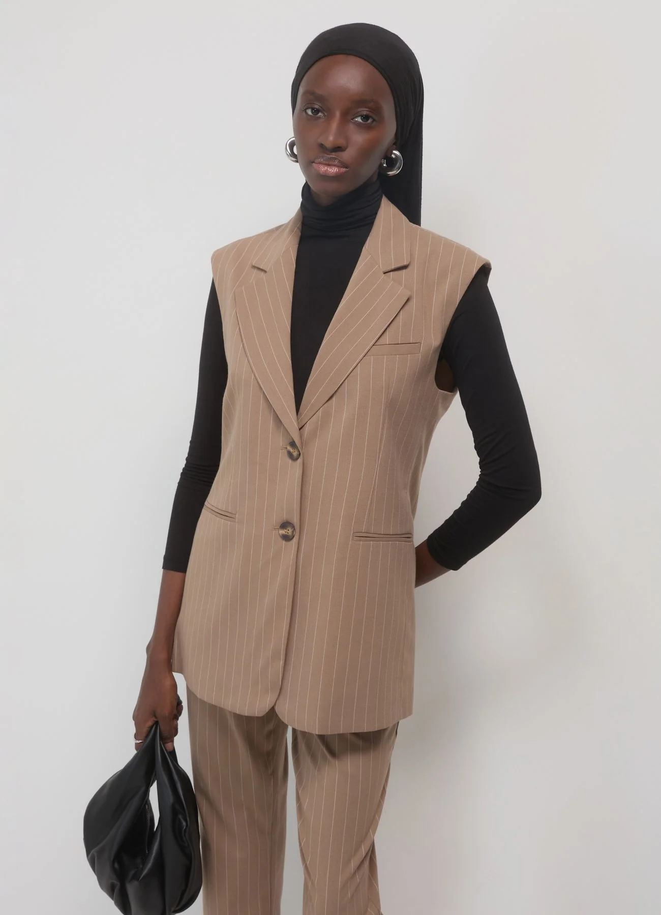 Gilet monopetto gessato