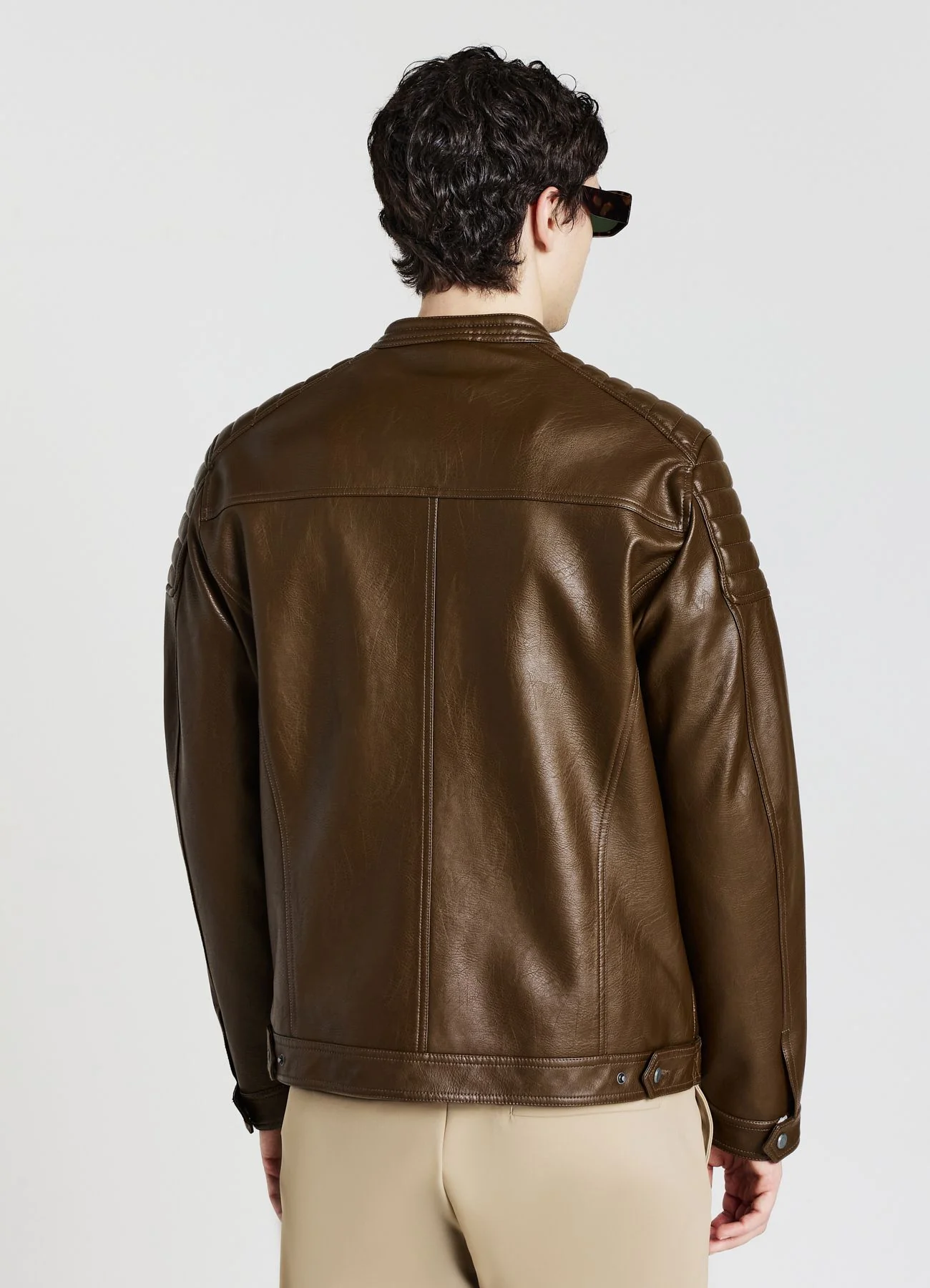 Giubbotto biker similpelle