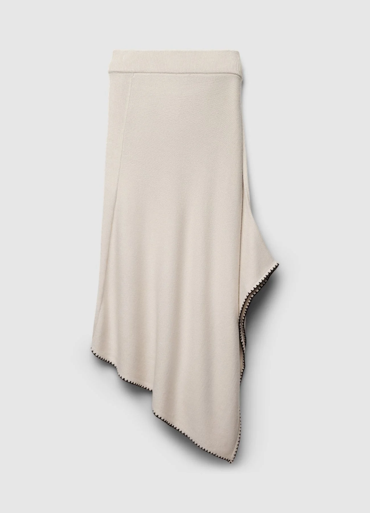 Gonna asimmetrica con bordo a impunture - Image 6