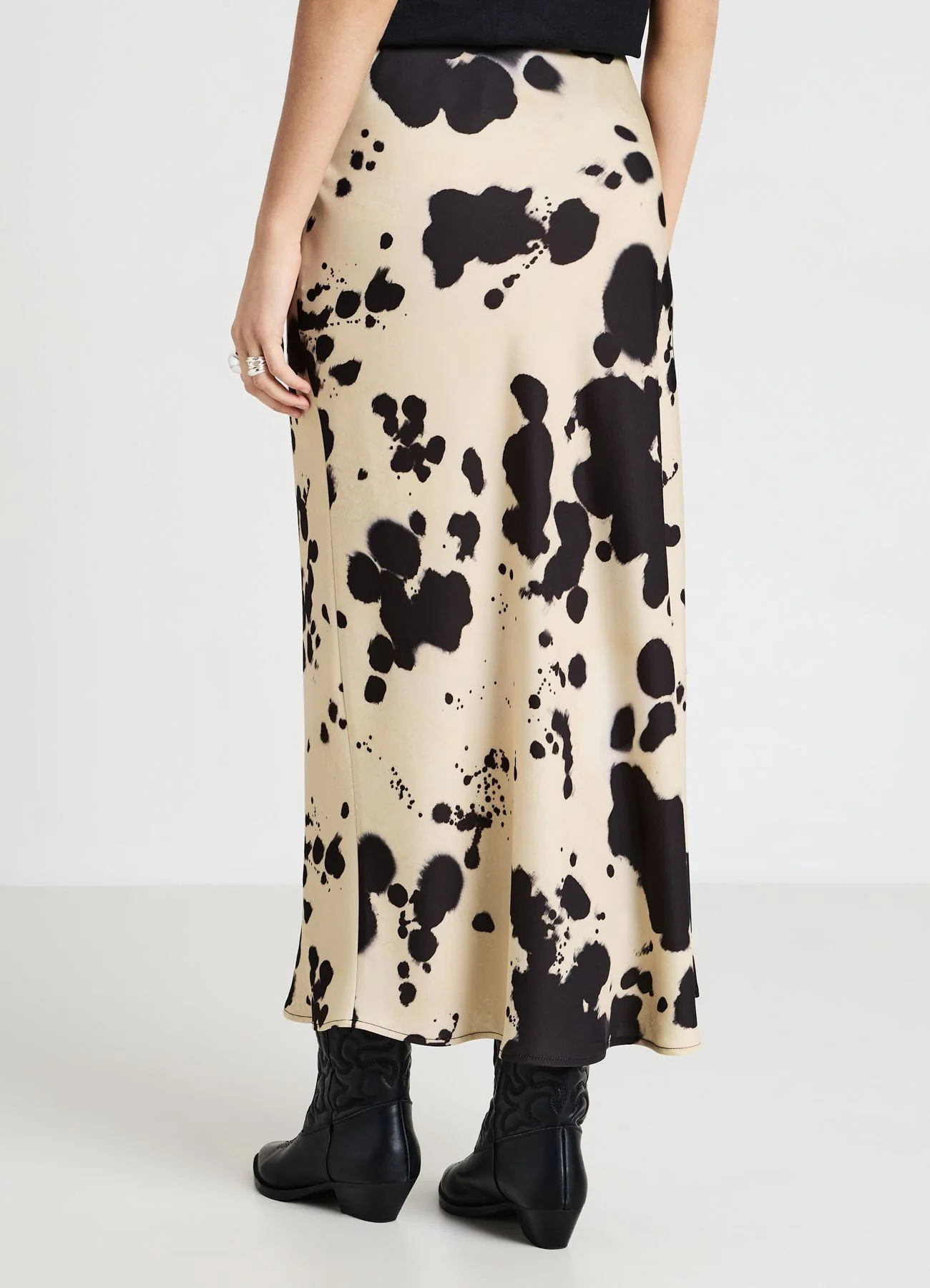 Gonna longuette animalier svasata