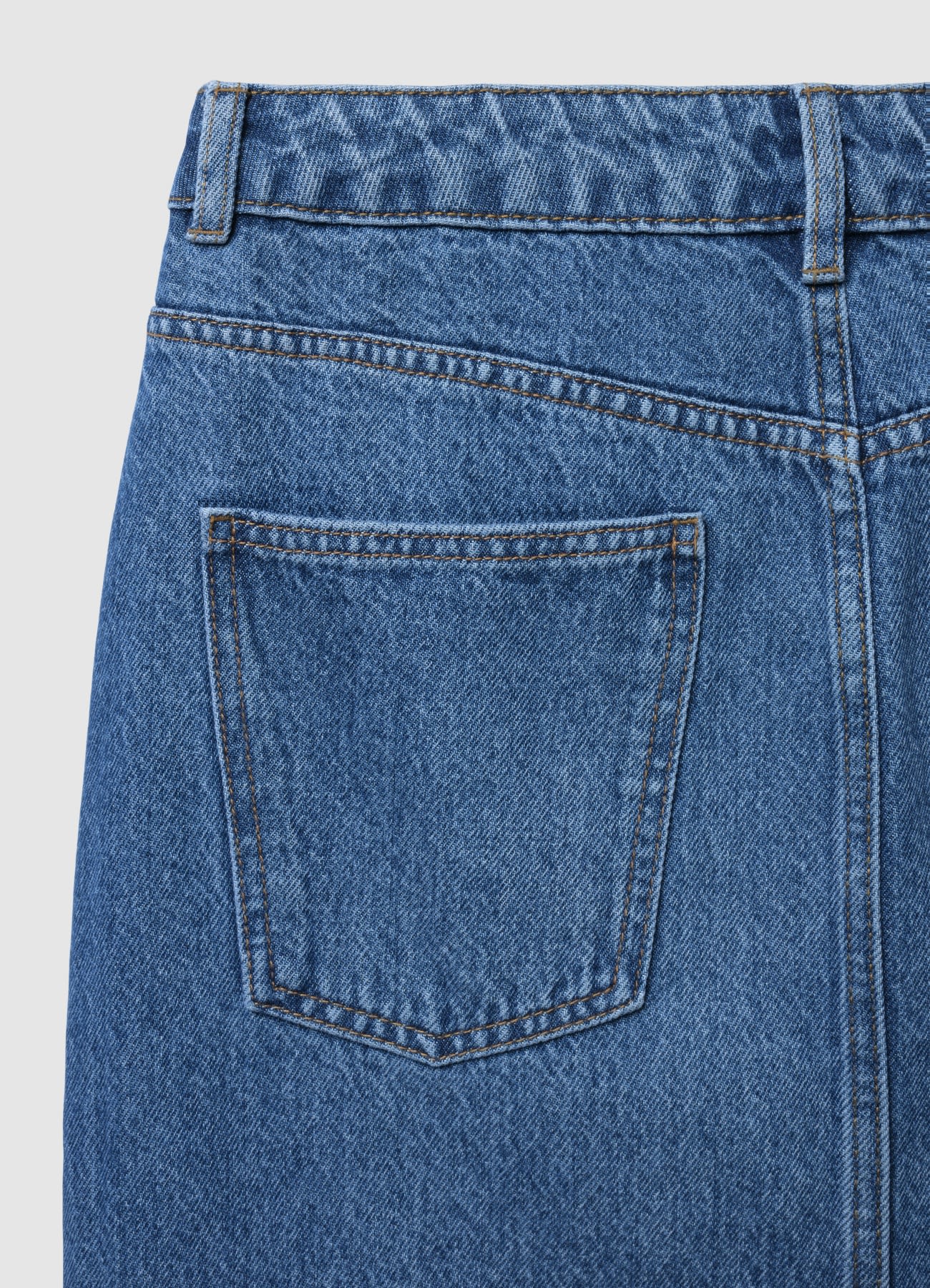 Gonna longuette in denim con spacco - Image 6