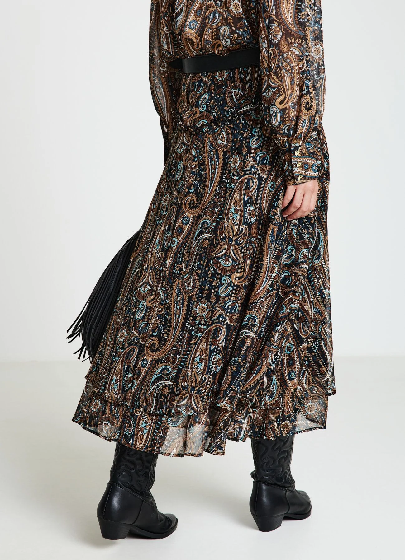 Gonna lunga balze fantasia paisley