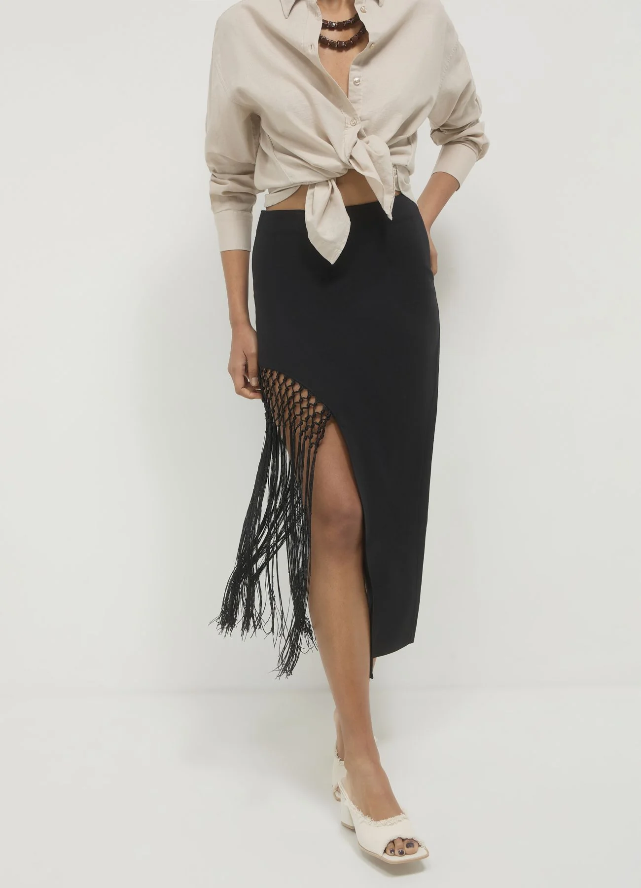Gonna lunga spacco frange - Image 3