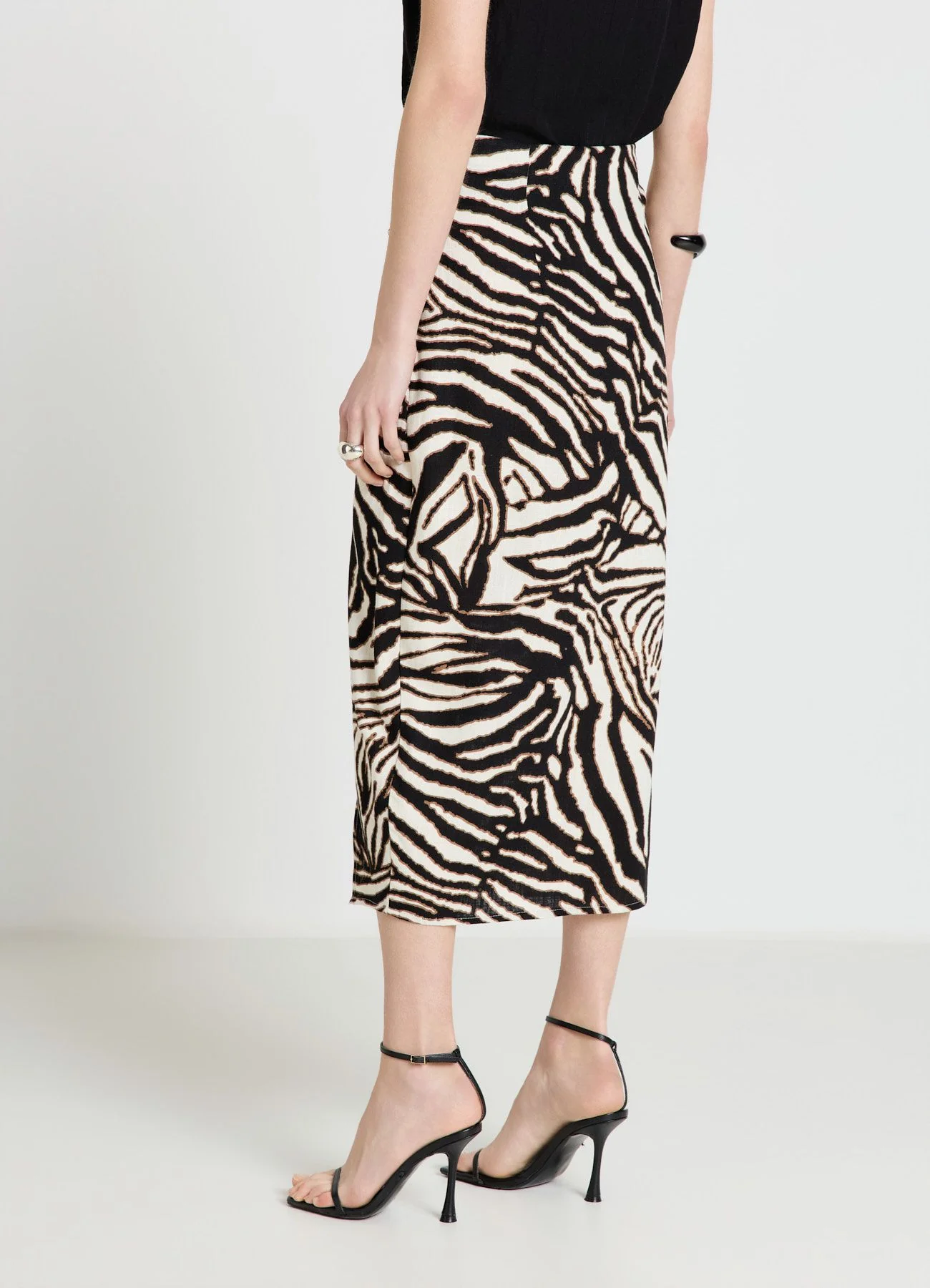 Gonna midi a portafoglio con stampa animalier - Image 3