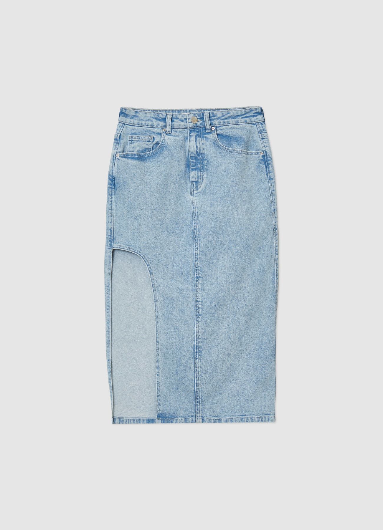 Gonna midi denim con spacco - Image 4