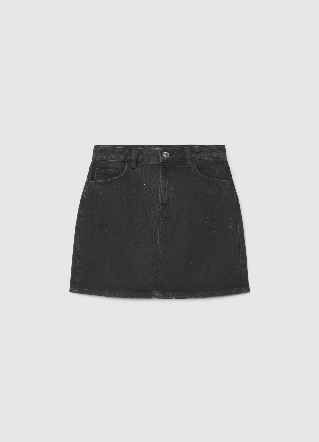 Gonna mini in denim con strass - Image 6
