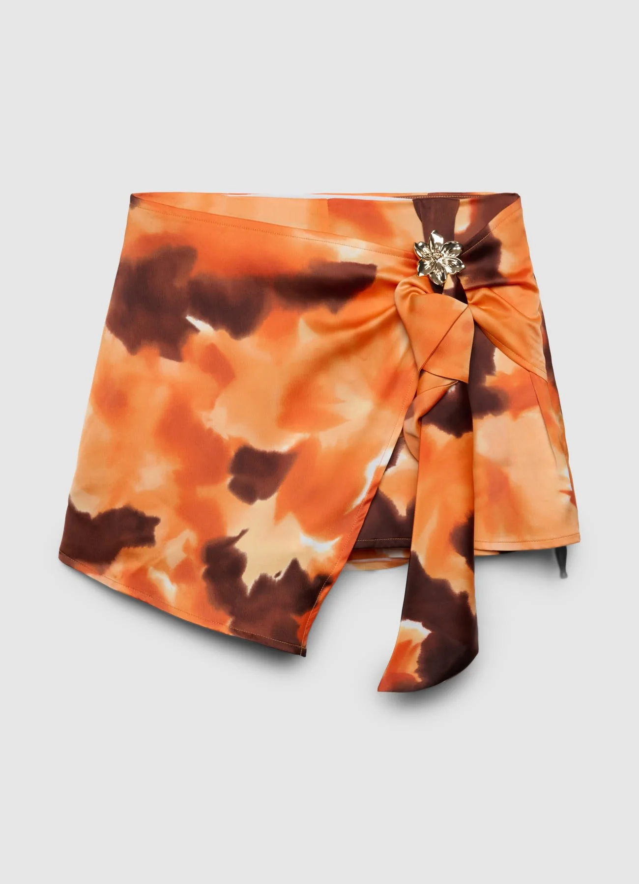 Gonna-pantalone a fantasia con fibbia gioiello - Image 2