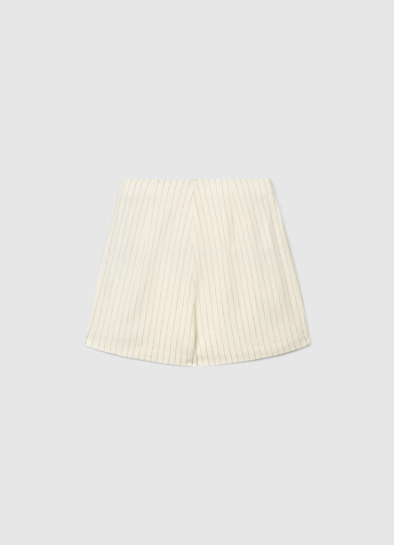 Gonna-pantalone a righe con bottoni misto lino - Image 4