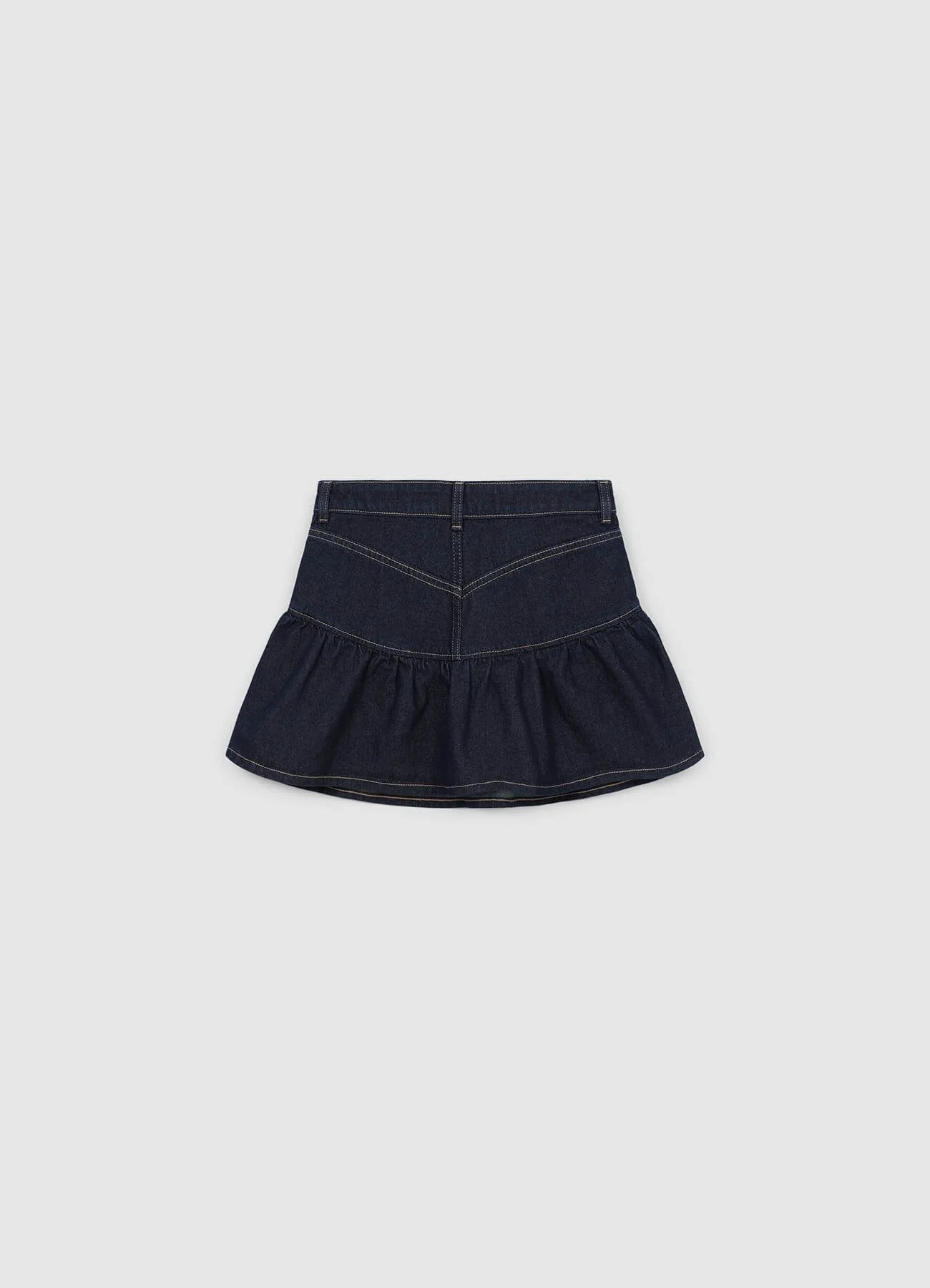 Gonna-pantalone denim con frill - Image 4