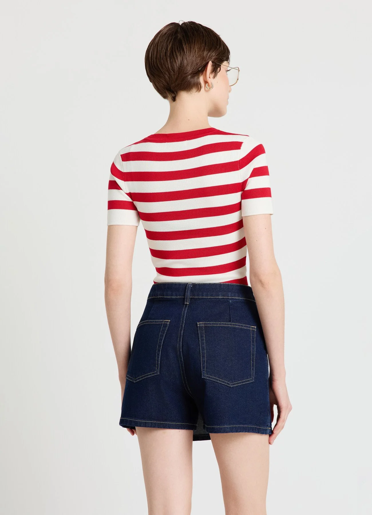 Gonna-pantalone in denim a tinta unita - Image 3