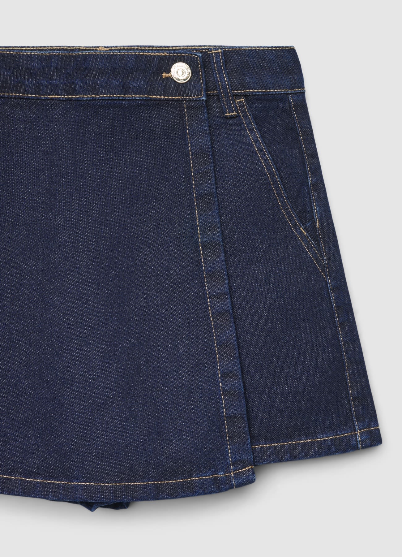 Gonna-pantalone in denim a tinta unita - Image 5