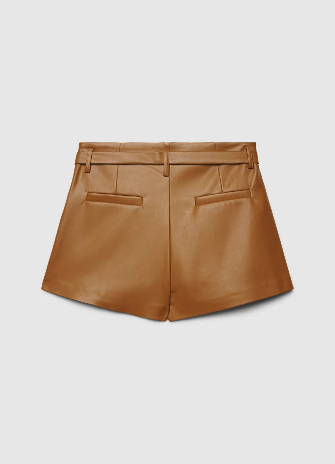 Gonna-pantalone in effetto pelle con cintura - Image 4
