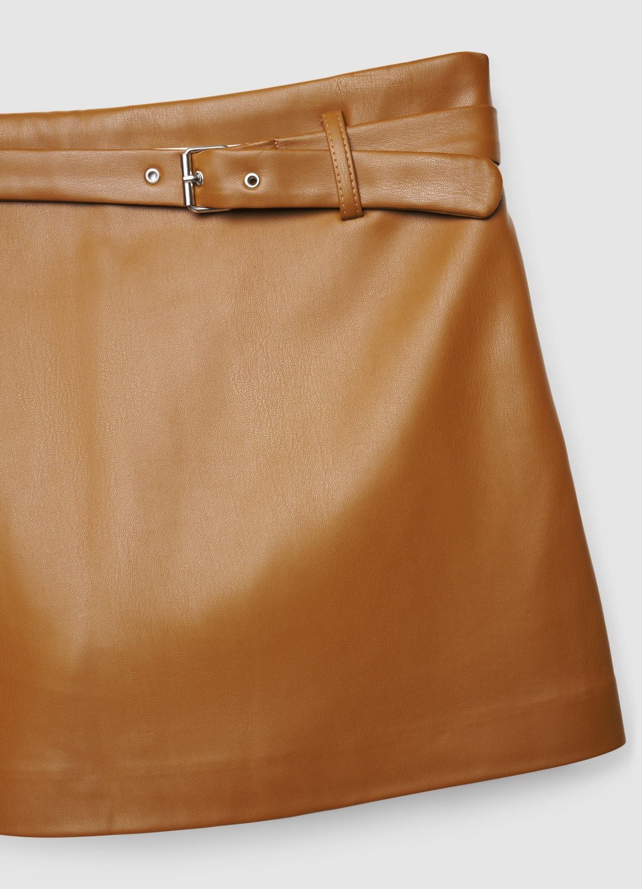 Gonna-pantalone in effetto pelle con cintura - Image 5