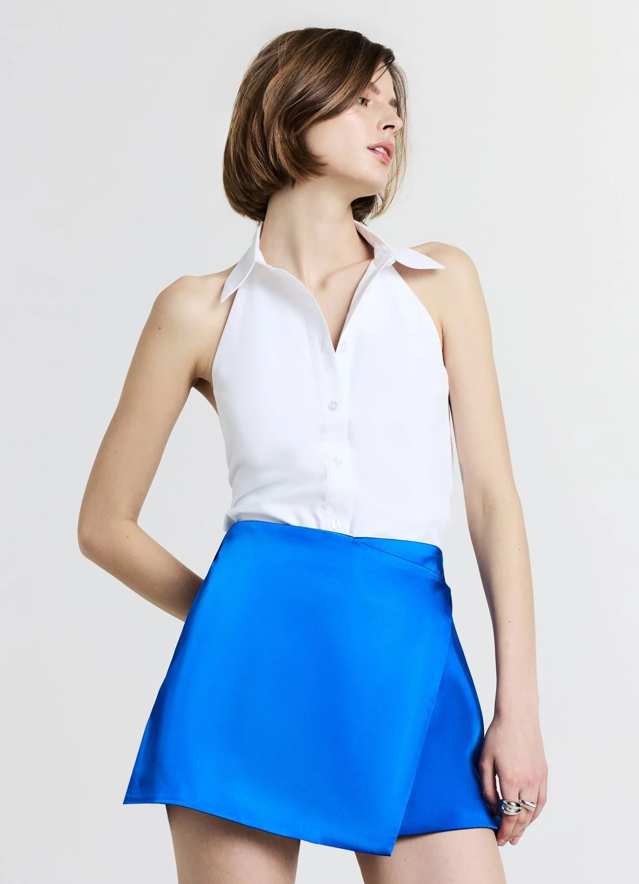 Gonna pantalone in simil satin - Image 3