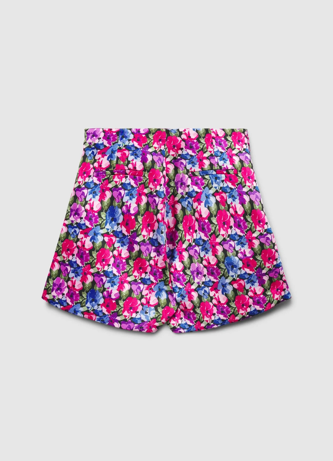 Gonna-pantalone simil satin con stampa fiori - Image 4
