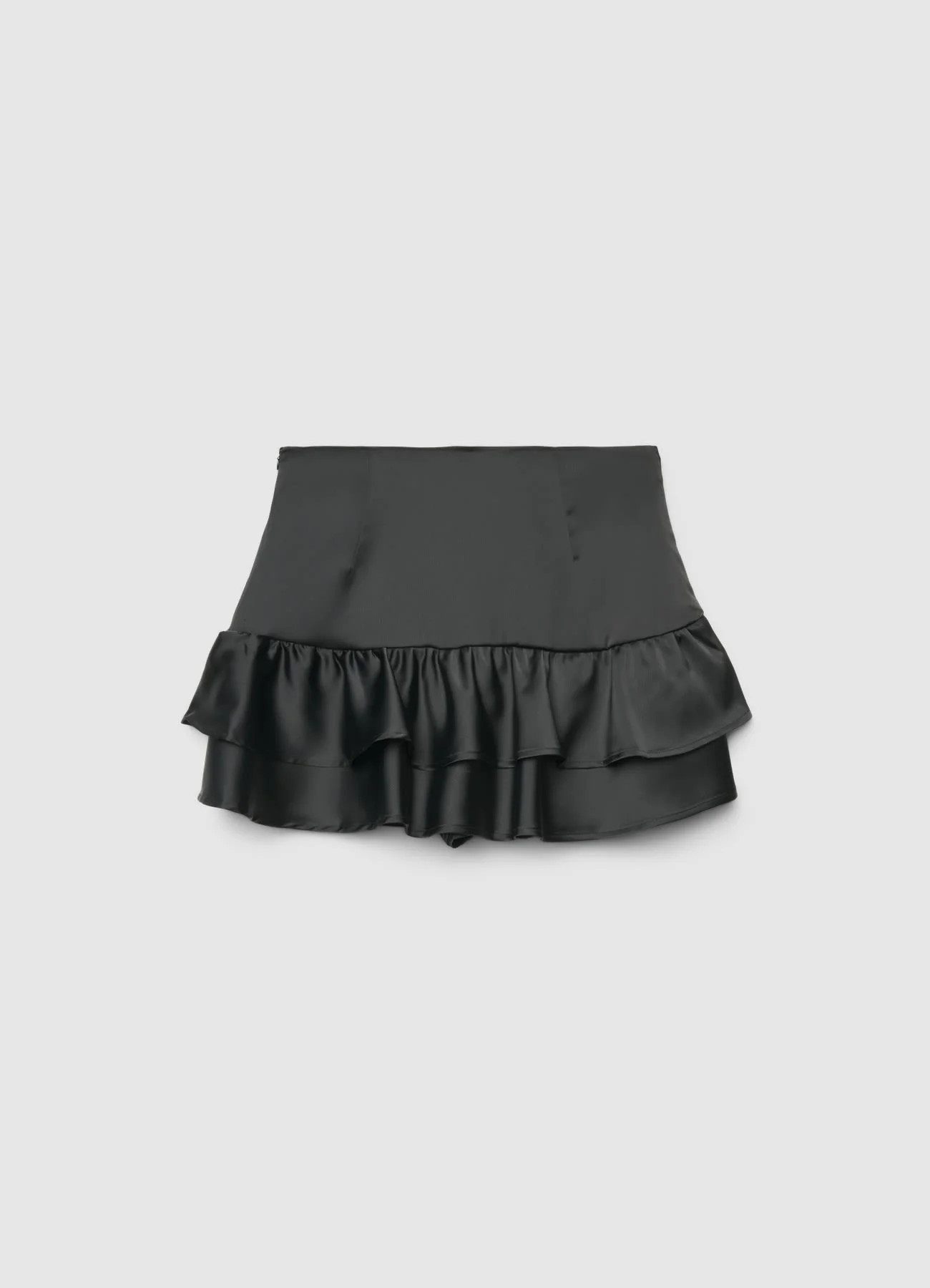 Gonna-pantalone similsatin con balze - Image 5