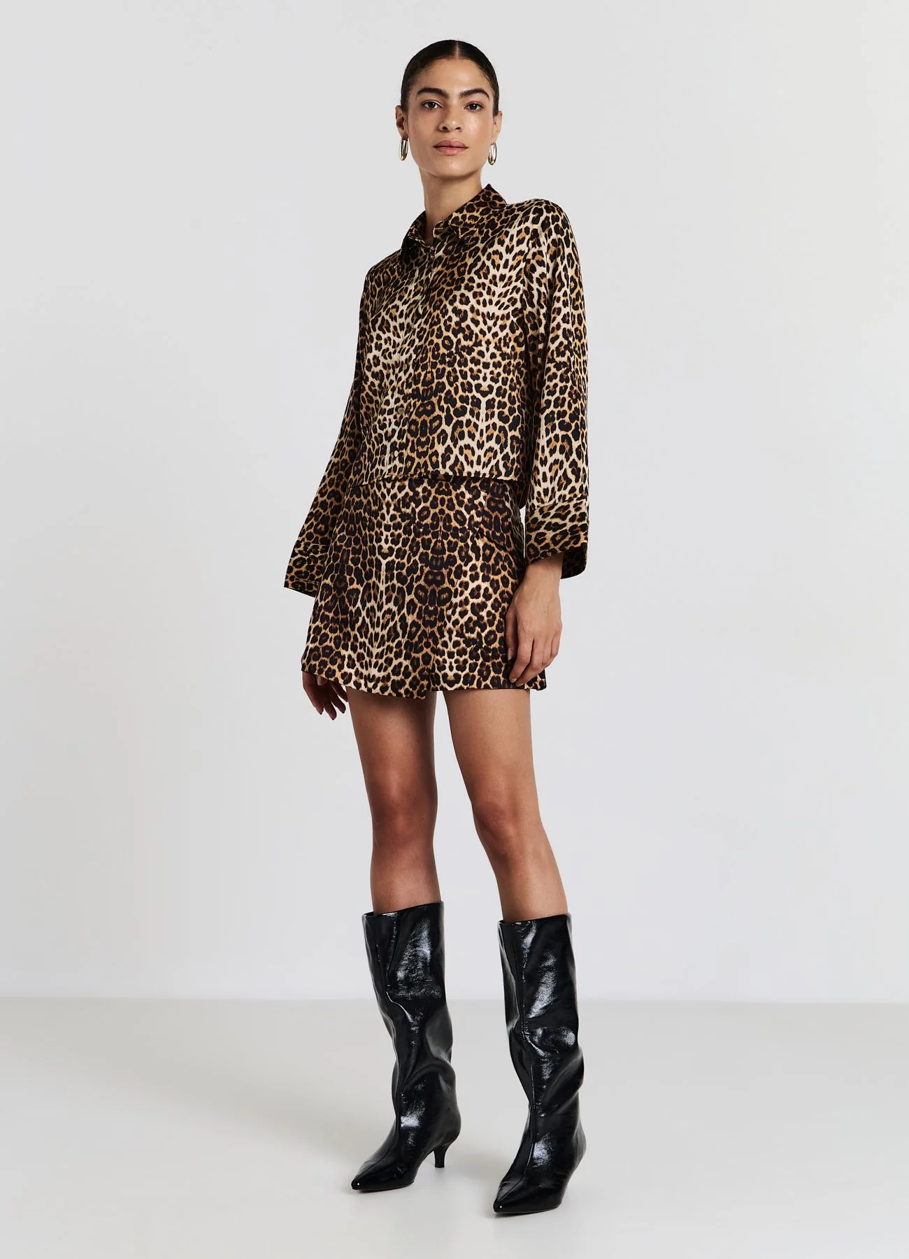 Gonna-pantalone similsatin fantasia animalier - Image 3