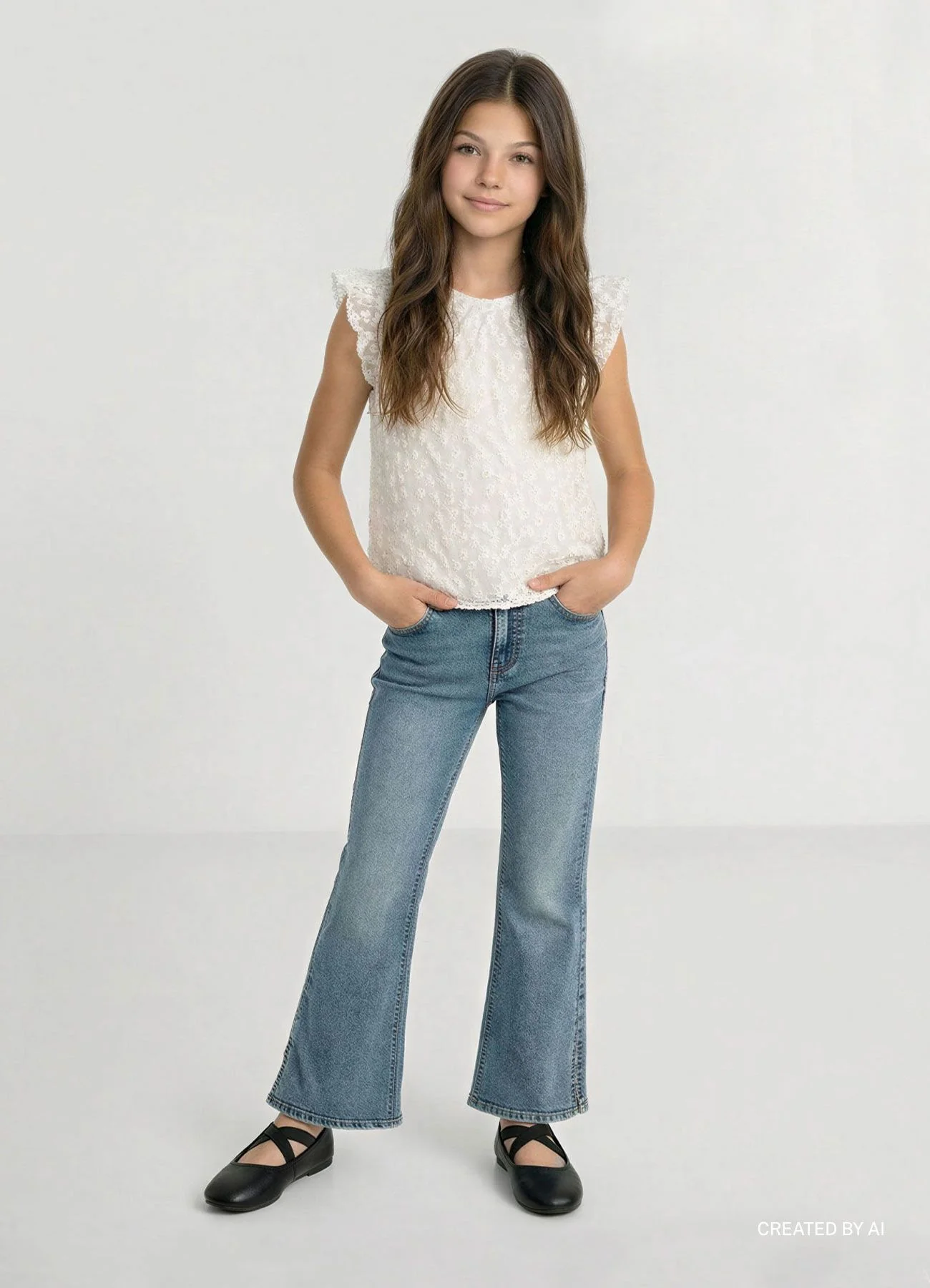Jeans a zampa con cinque tasche