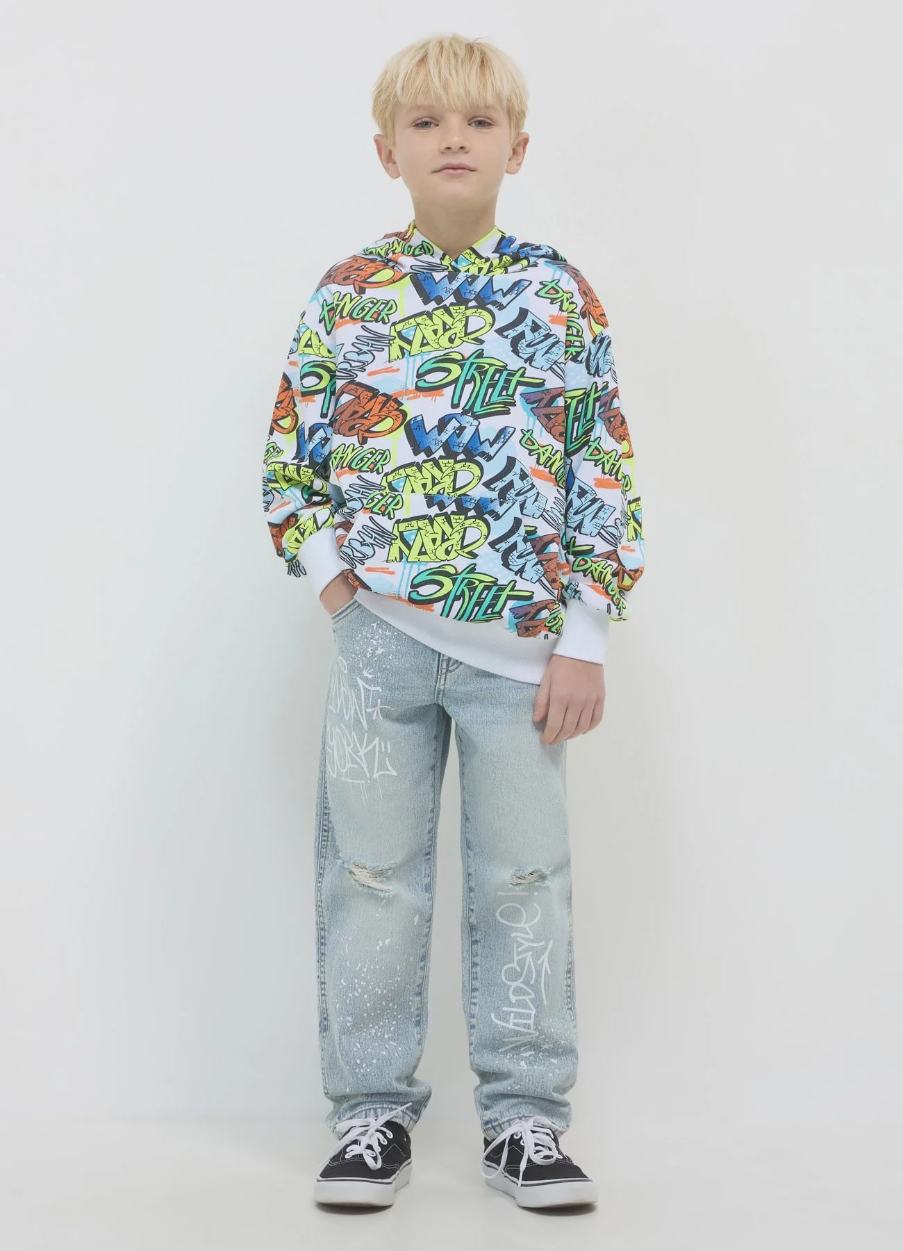 Jeans baggy stampe graffiti