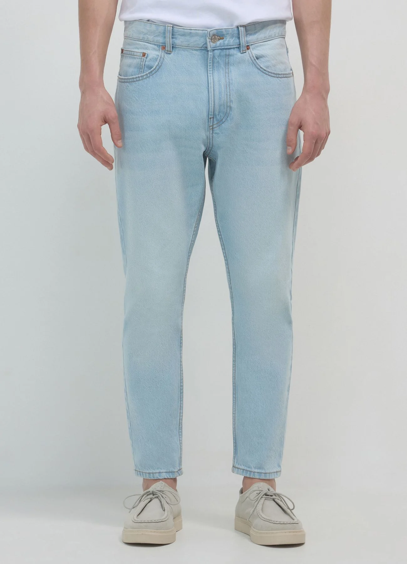 Jeans cropped effetto slavato - Image 3