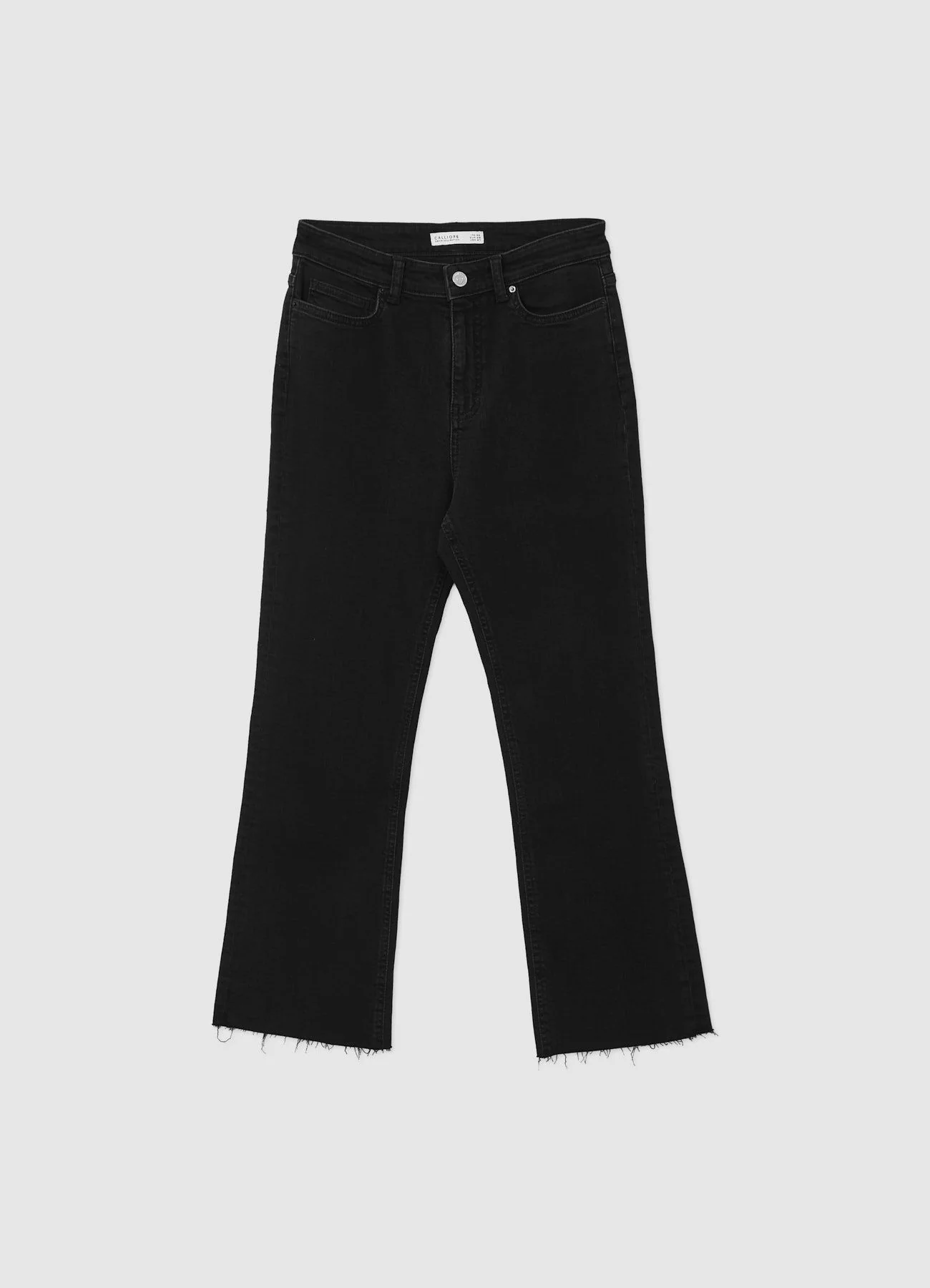 Jeans cropped flare con orlo sfrangiato - Image 7