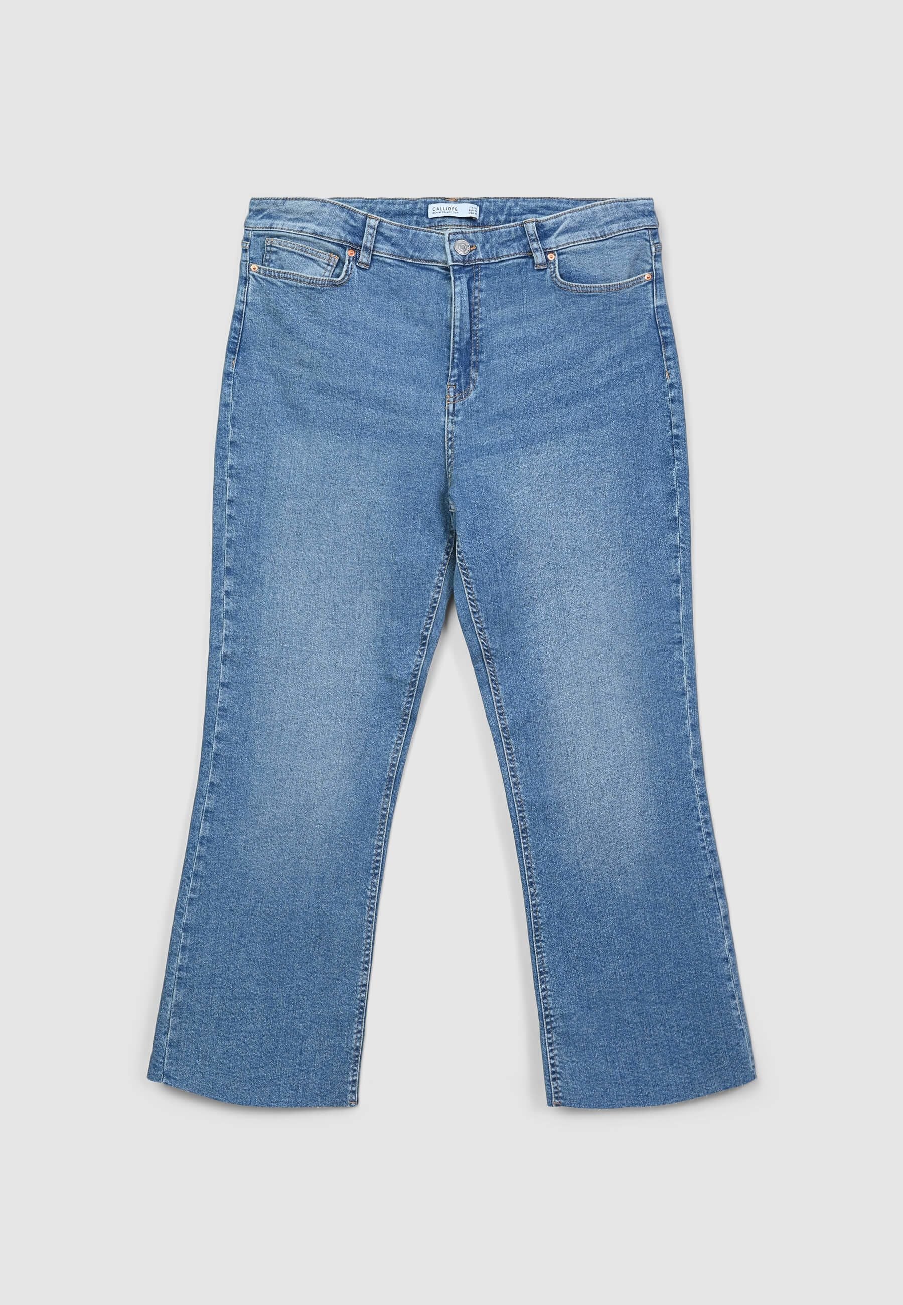 Jeans cropped flare effetto sabbiato - Image 7
