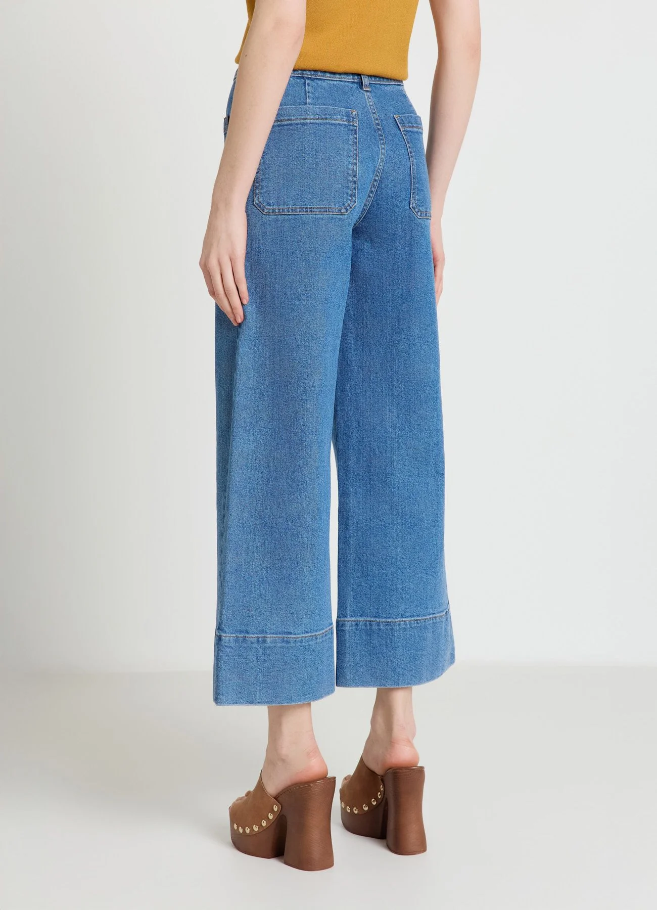 Jeans culotte con tasche frontali