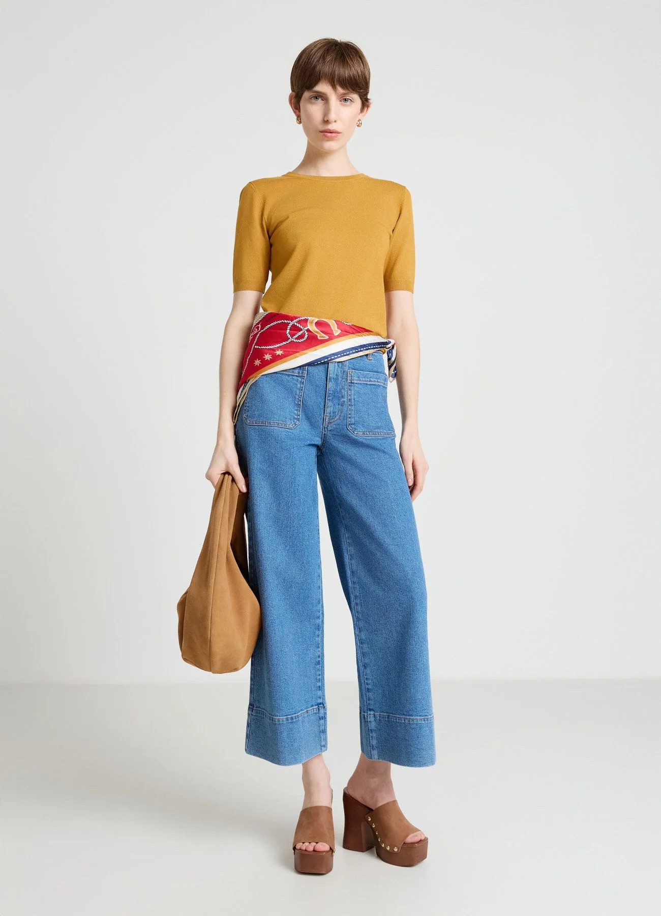 Jeans culotte con tasche frontali - Image 2