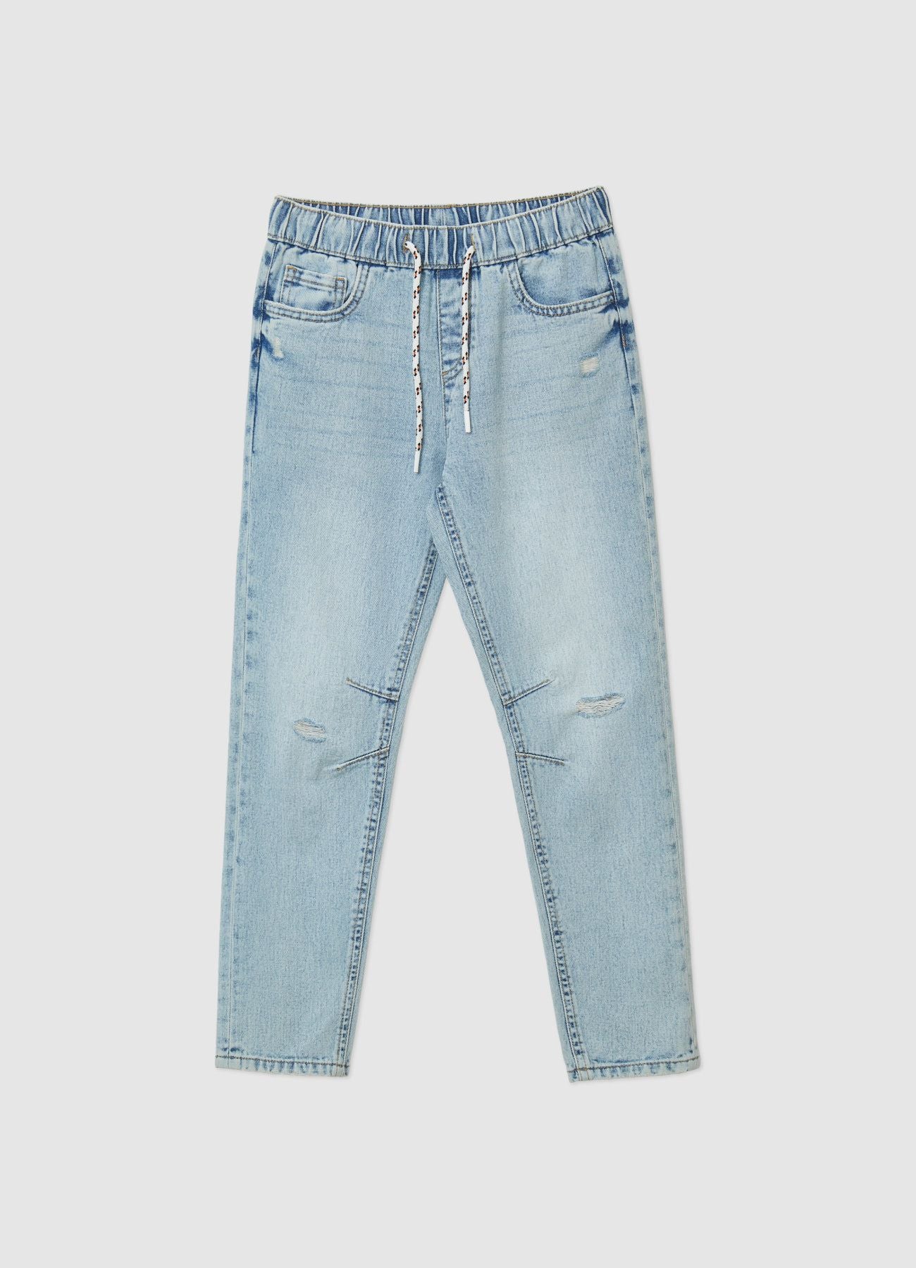 Jeans jogger con coulisse e strappi - Image 2