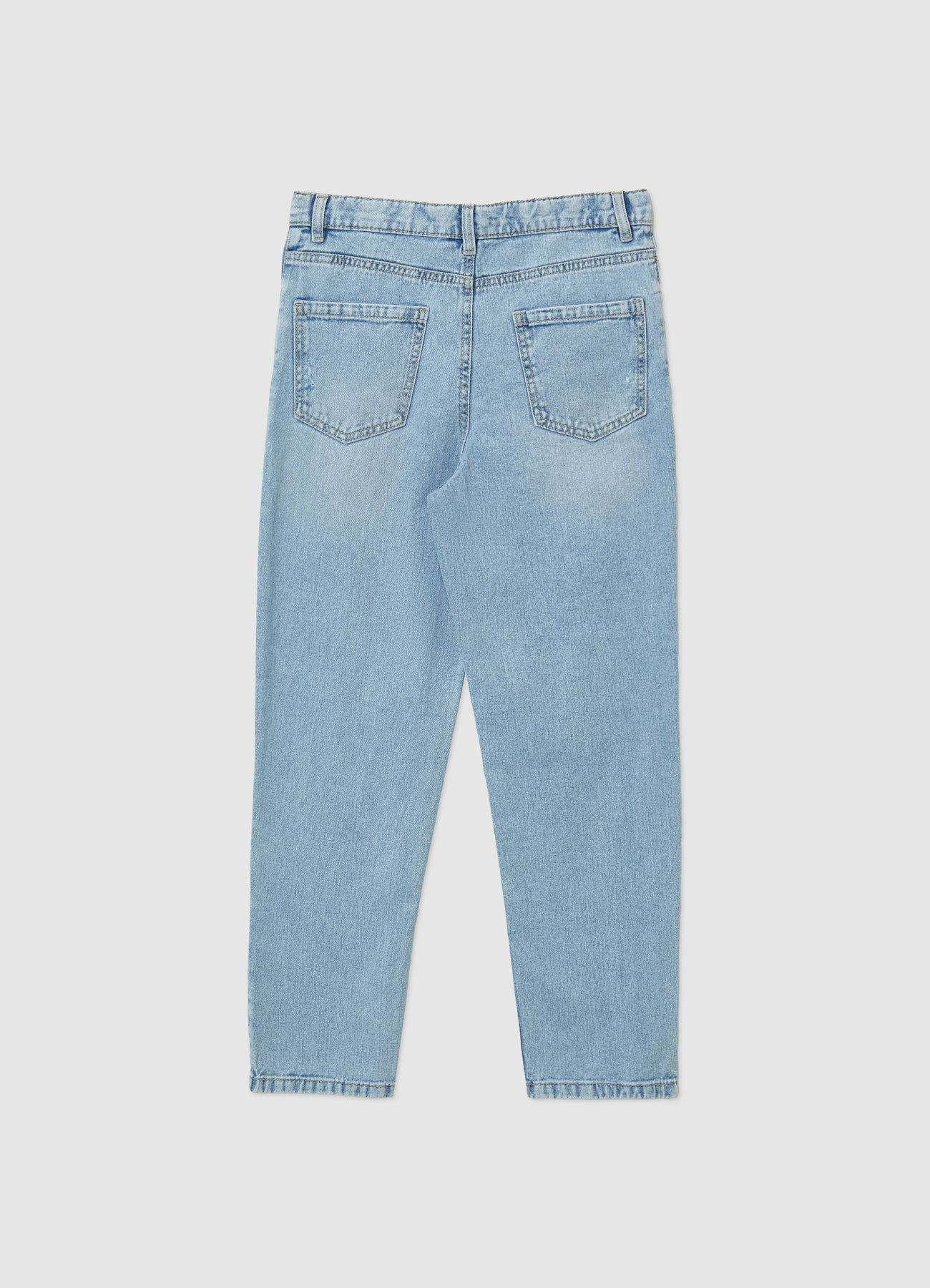Jeans mom fit con scritte e strappi - Image 3
