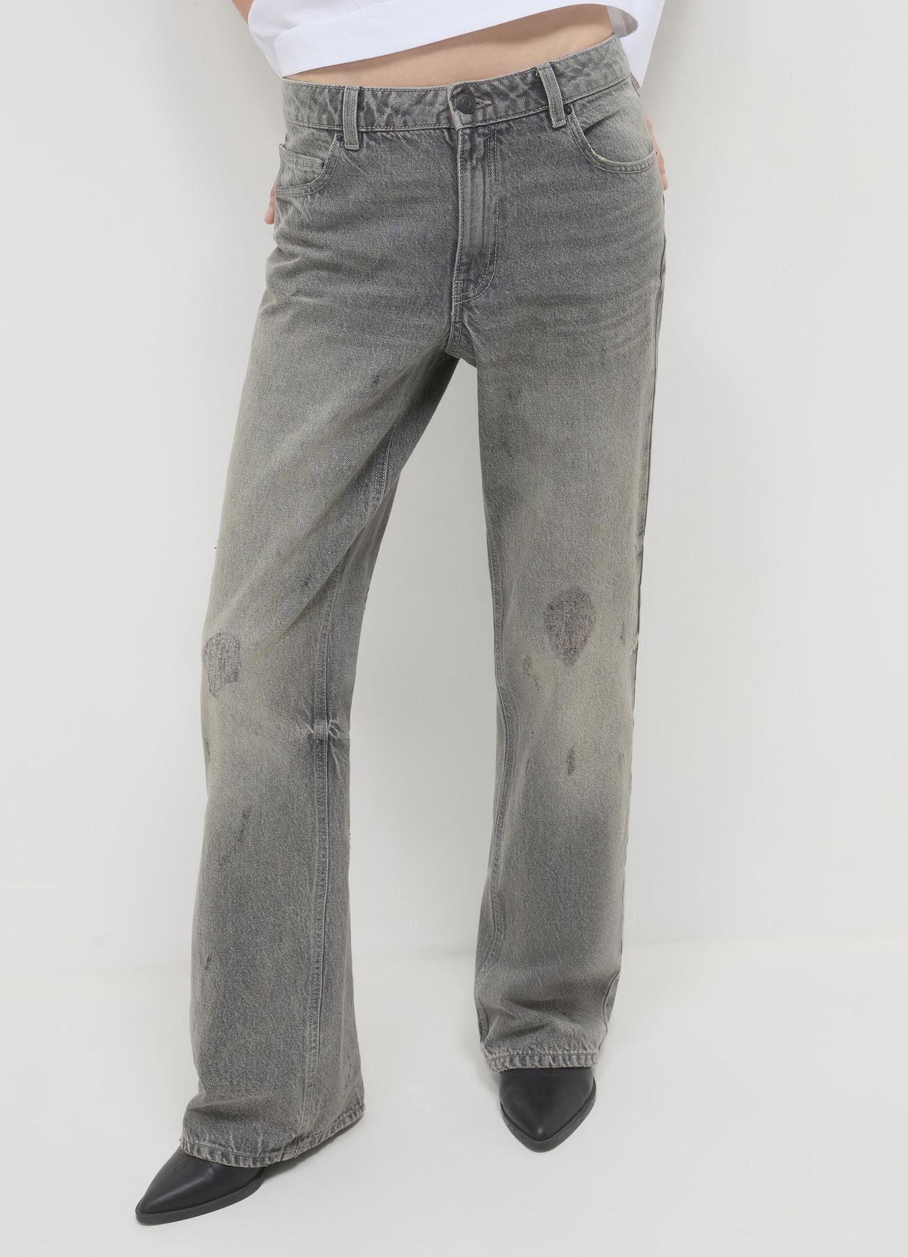 Jeans straight effetto slavato - Image 3