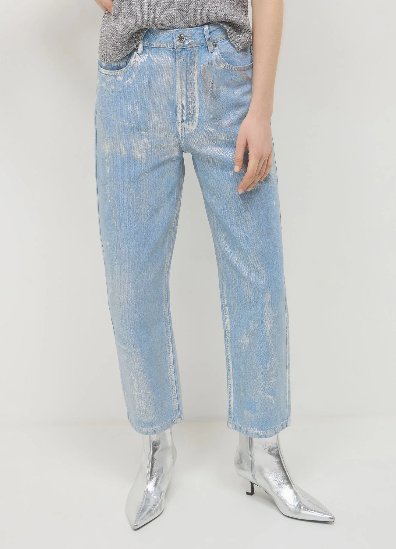 Jeans straight effetto spalmato