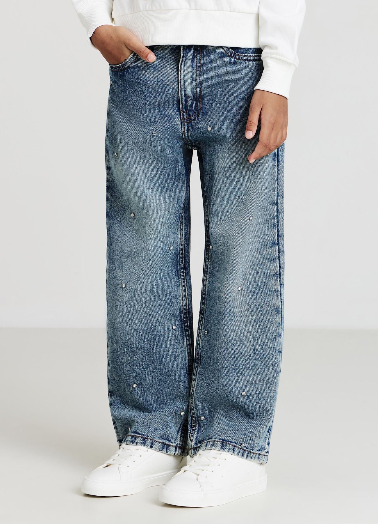 Jeans wide leg con applicazioni - Image 2