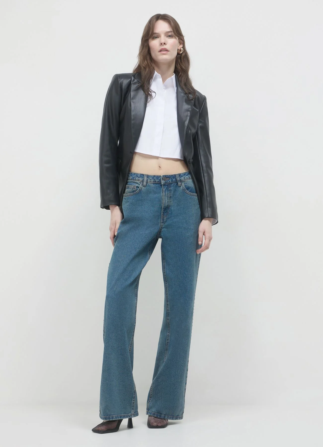 Jeans wide leg con borchie - Image 3