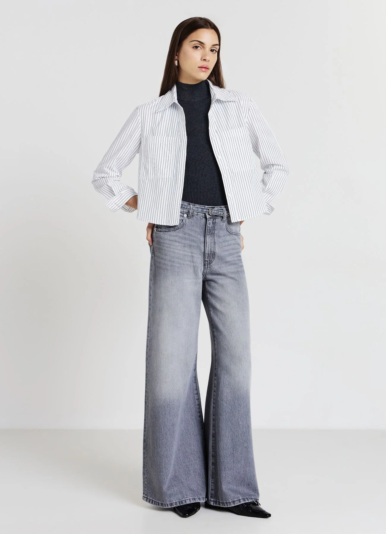 Jeans wide leg con cintura