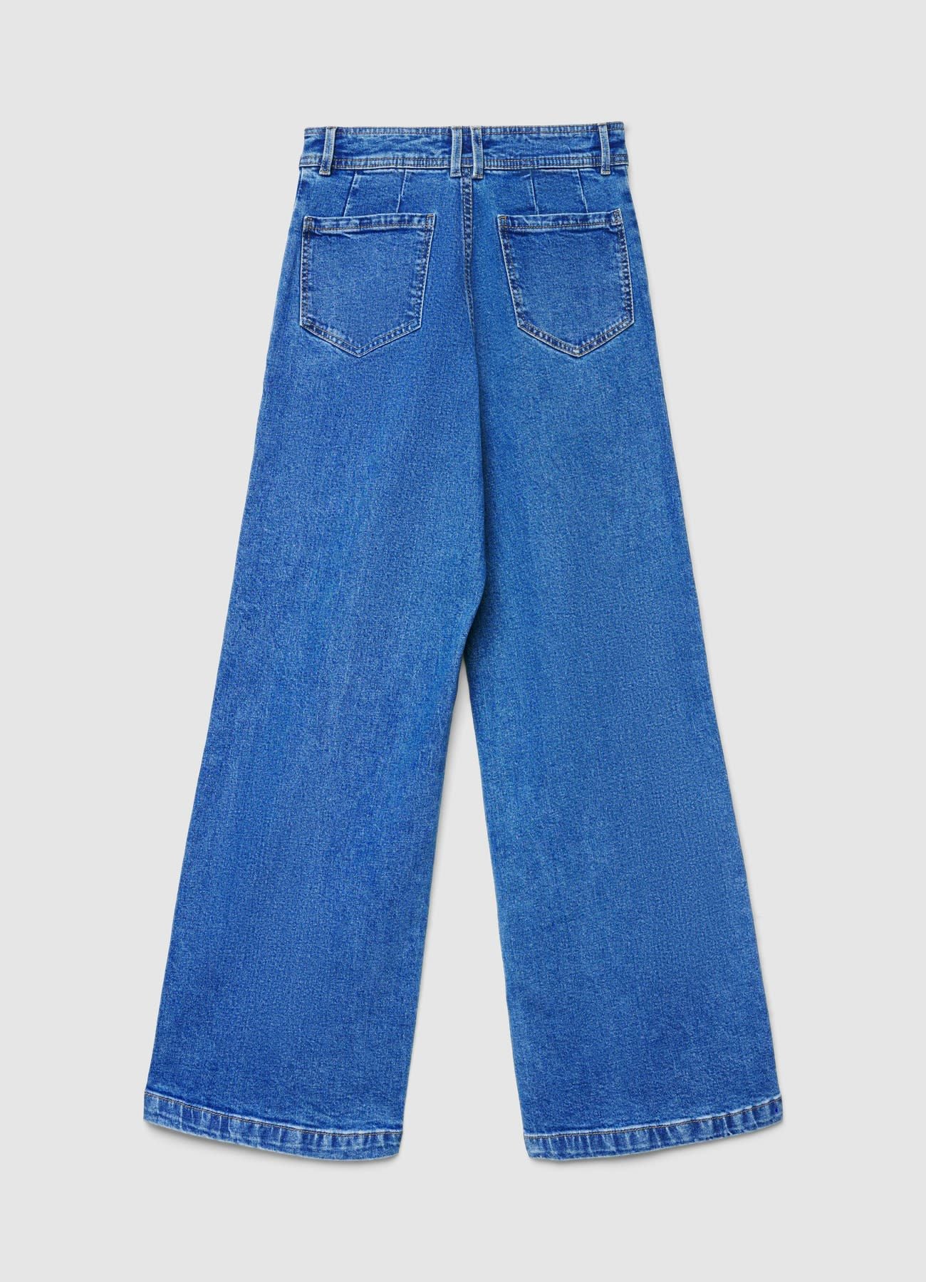 Jeans wide leg con cuciture in rilievo - Image 5