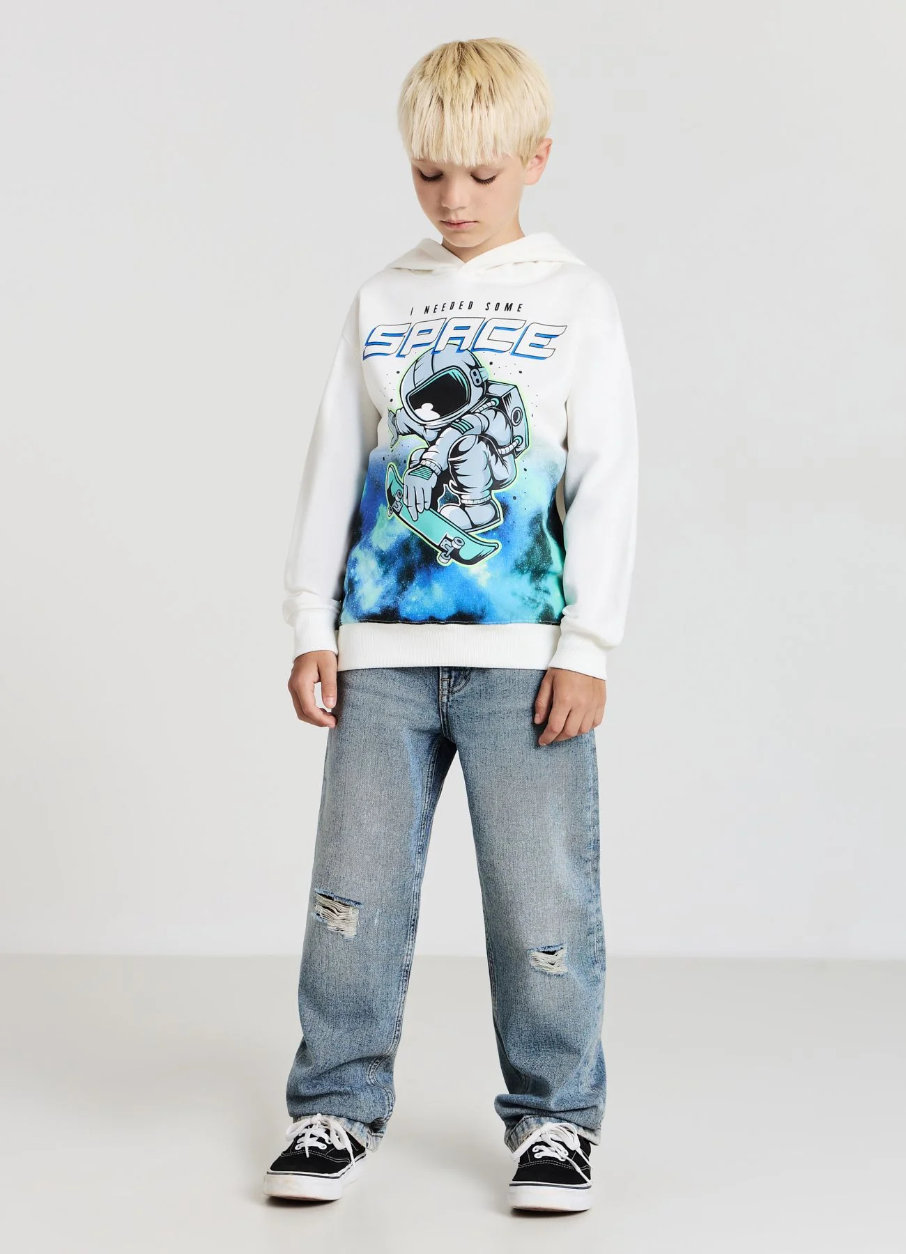 Jeans wide leg con strappi