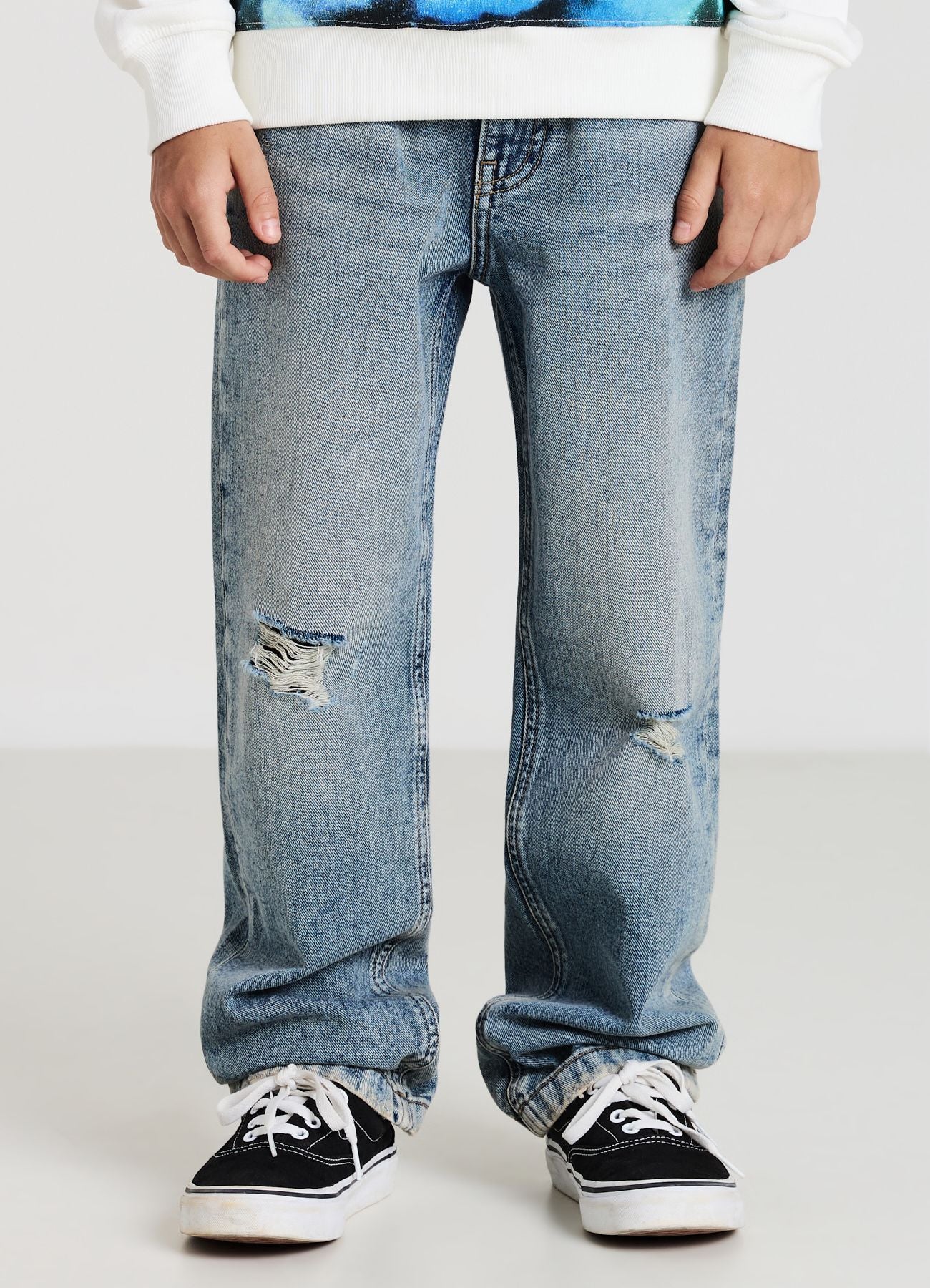 Jeans wide leg con strappi - Image 3